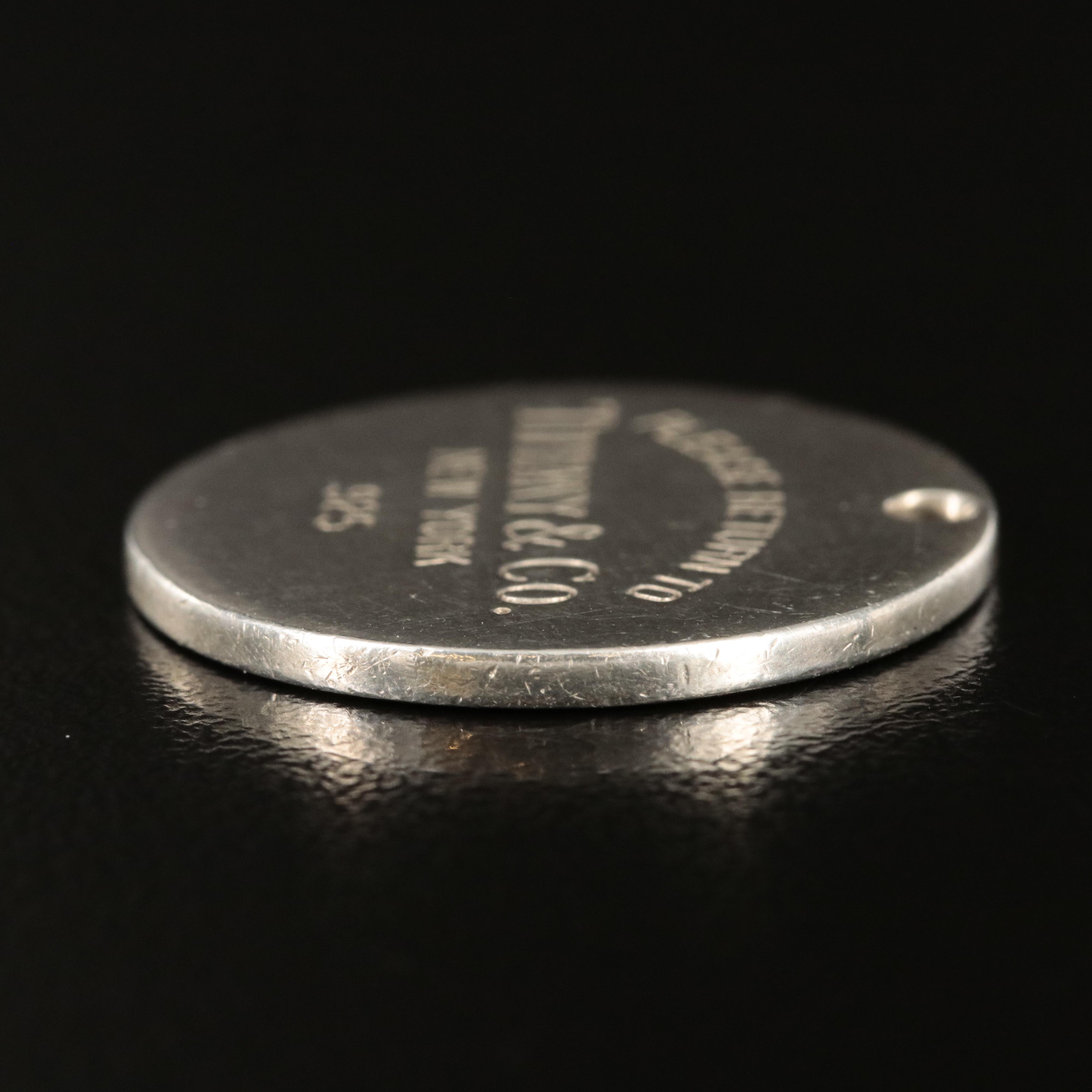 Tiffany & Co. "Return to Tiffany" Sterling Commemorative Pendant