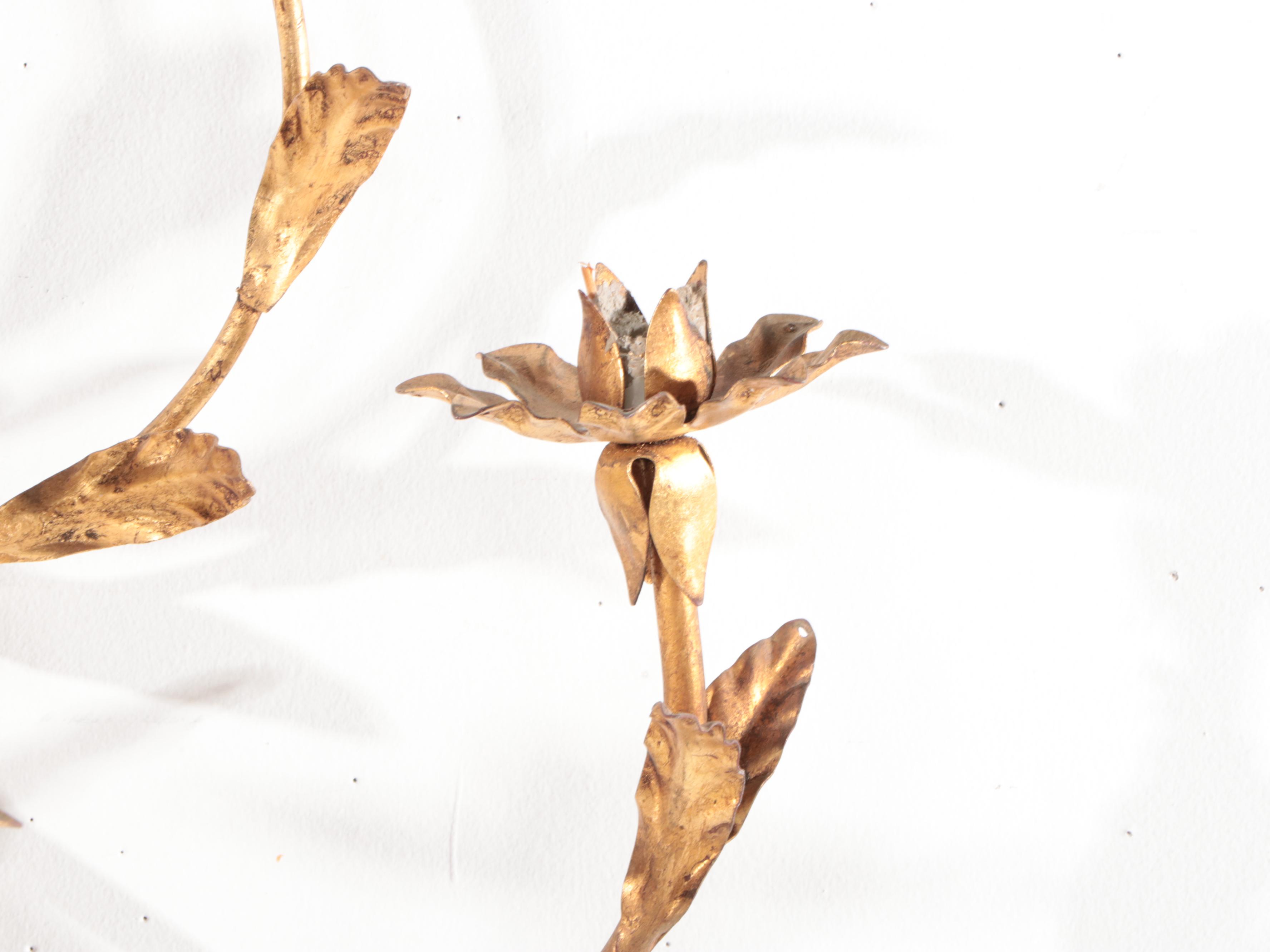 Italianate Gilt Metal Five-Arm Candle Sconce, Late 20th Century