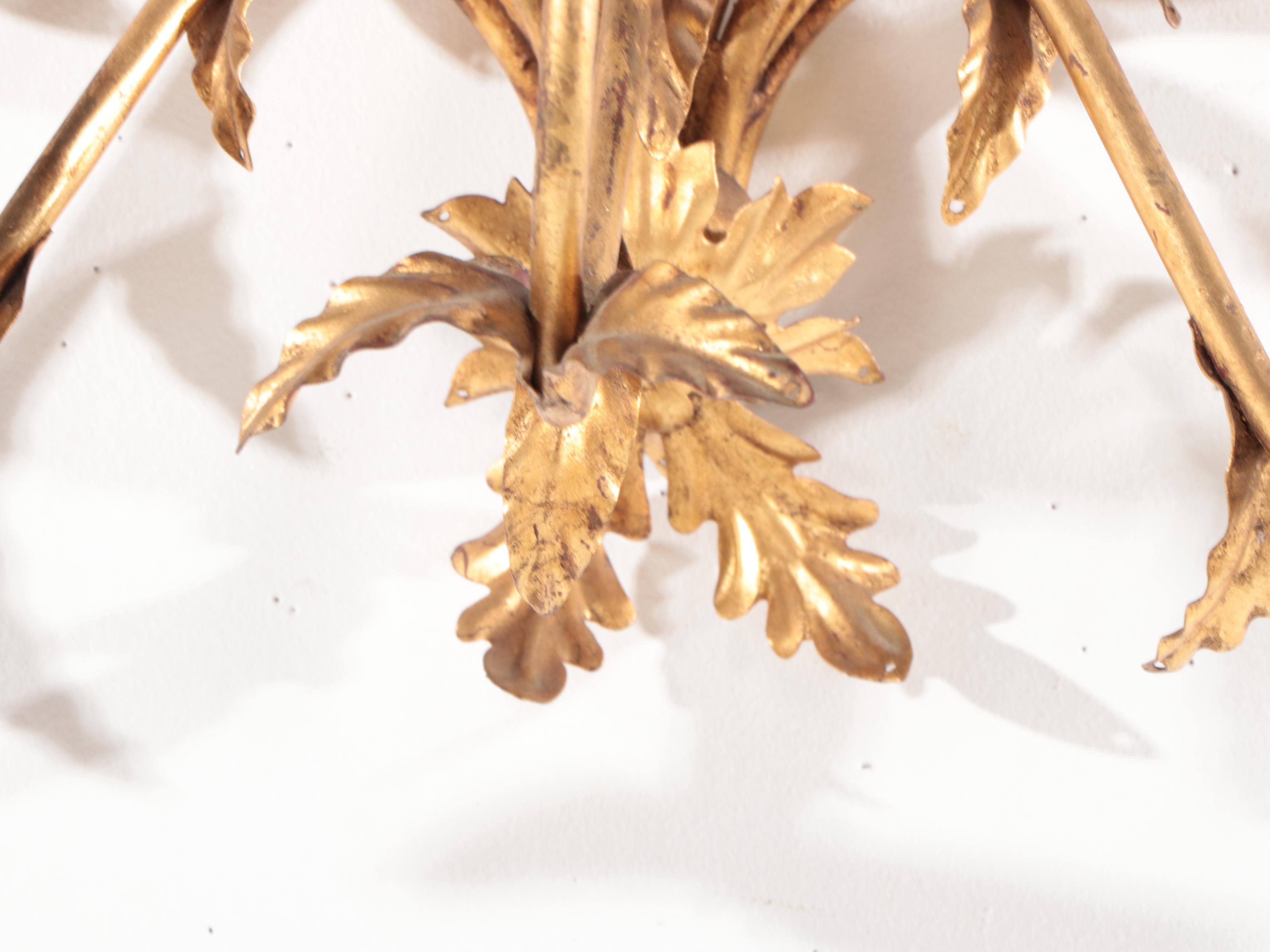 Italianate Gilt Metal Five-Arm Candle Sconce, Late 20th Century