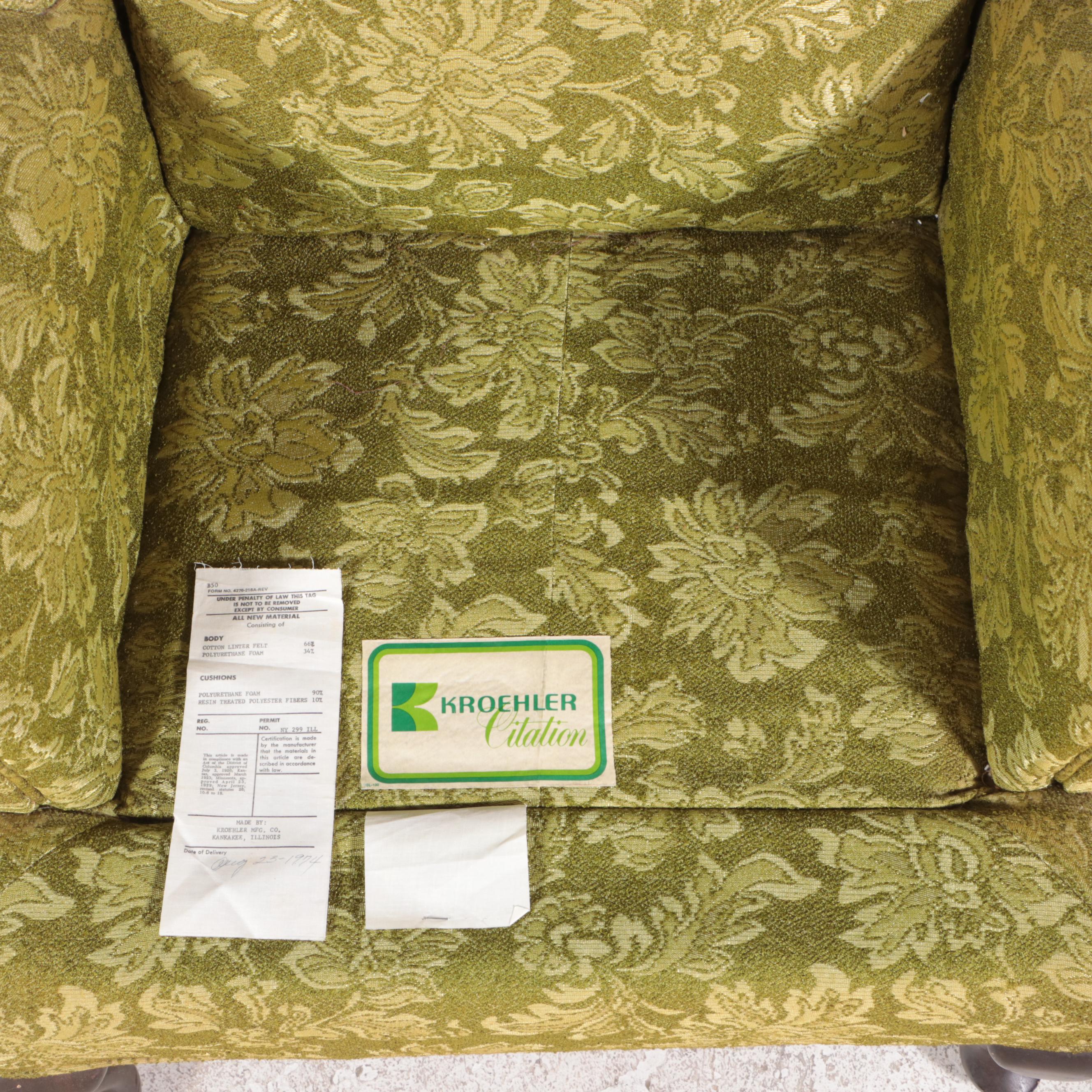 Kroehler Citatation Custom-Upholstered Wingback Armchair