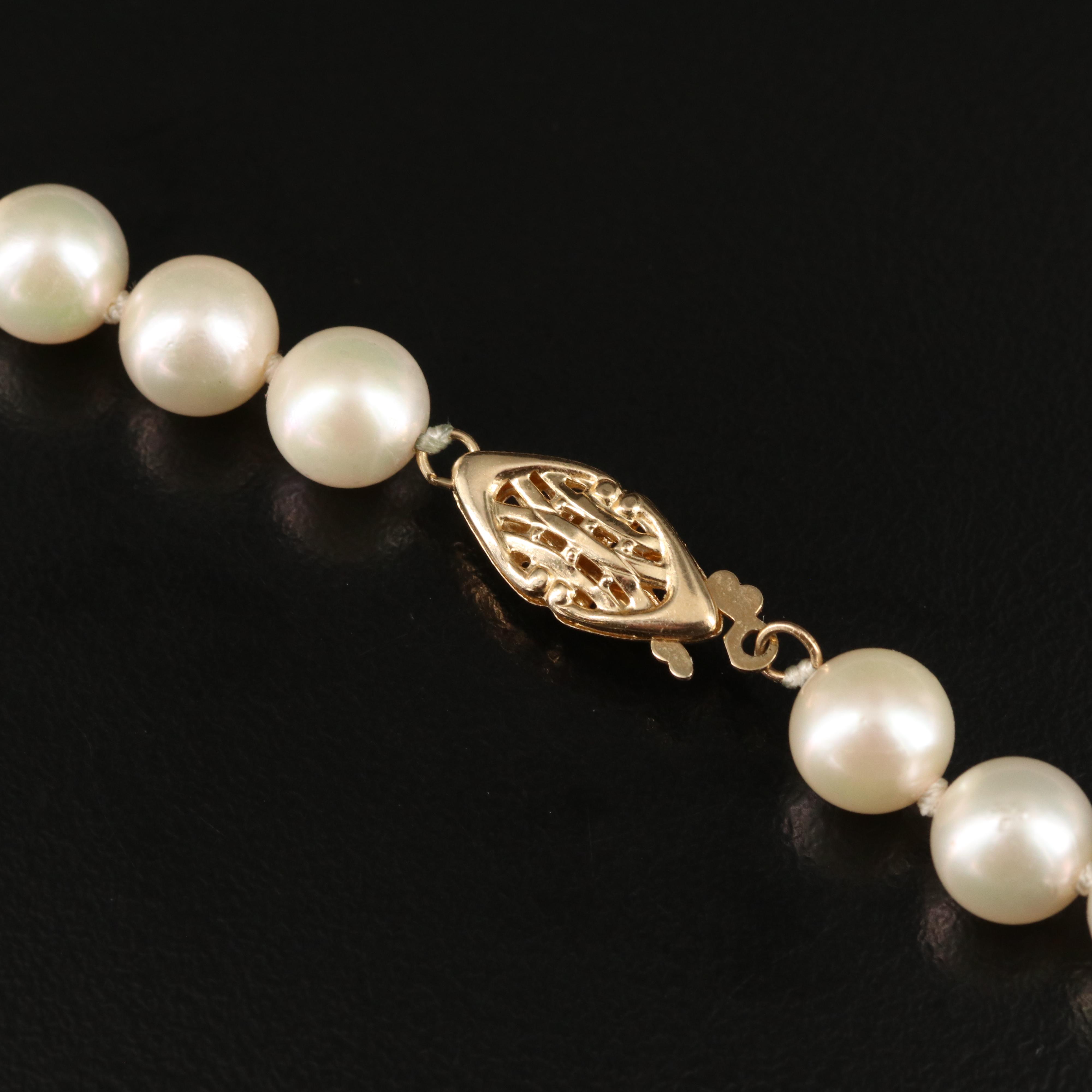 Pearl Necklace with 14K Clasp
