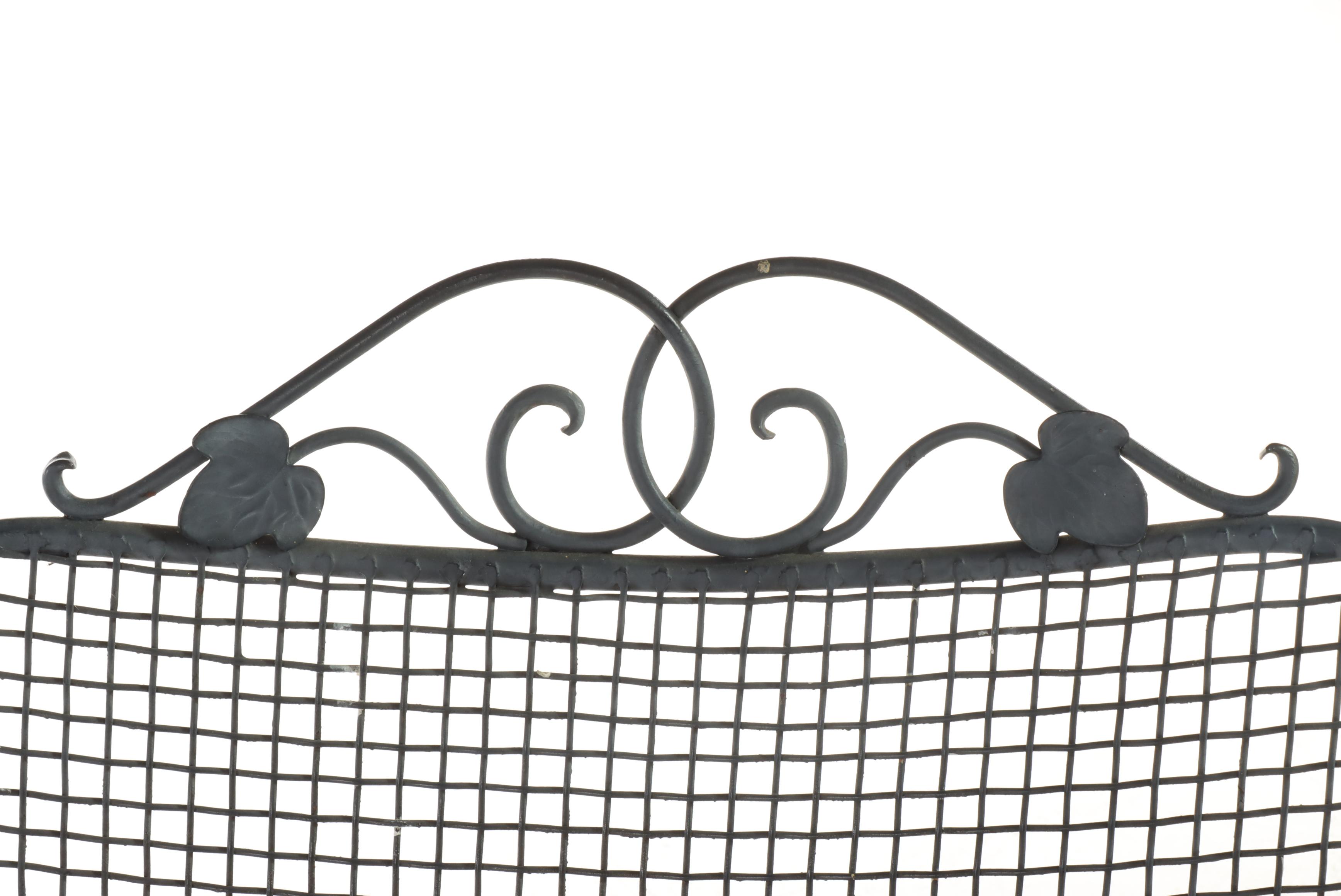 Two Iron and Wire Mesh Patio Armchairs, Incl. Rocker, Mid to Late 20th Century