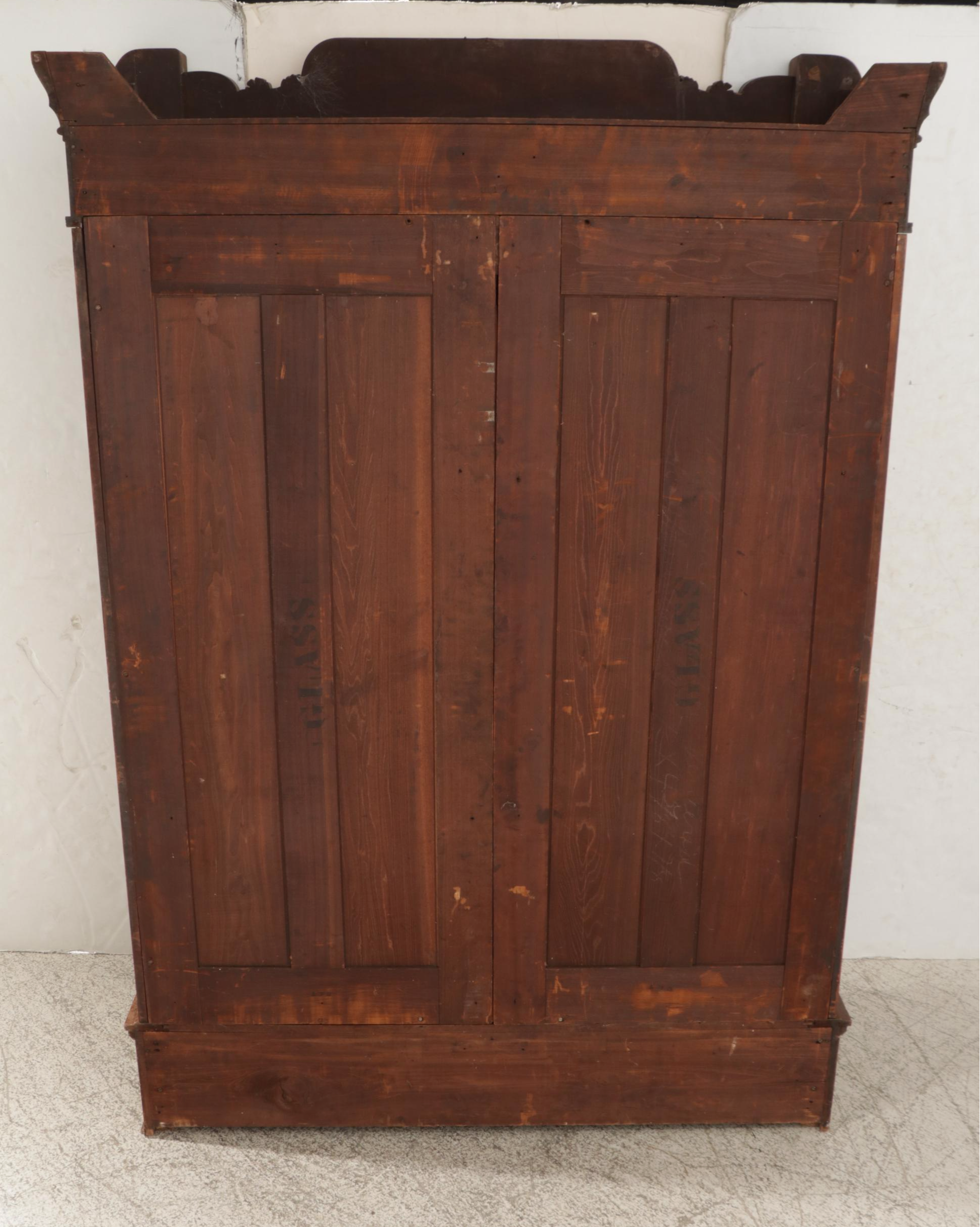 Victorian Walnut, Burl Walnut and Mirrored Armoire, Late 19th Century