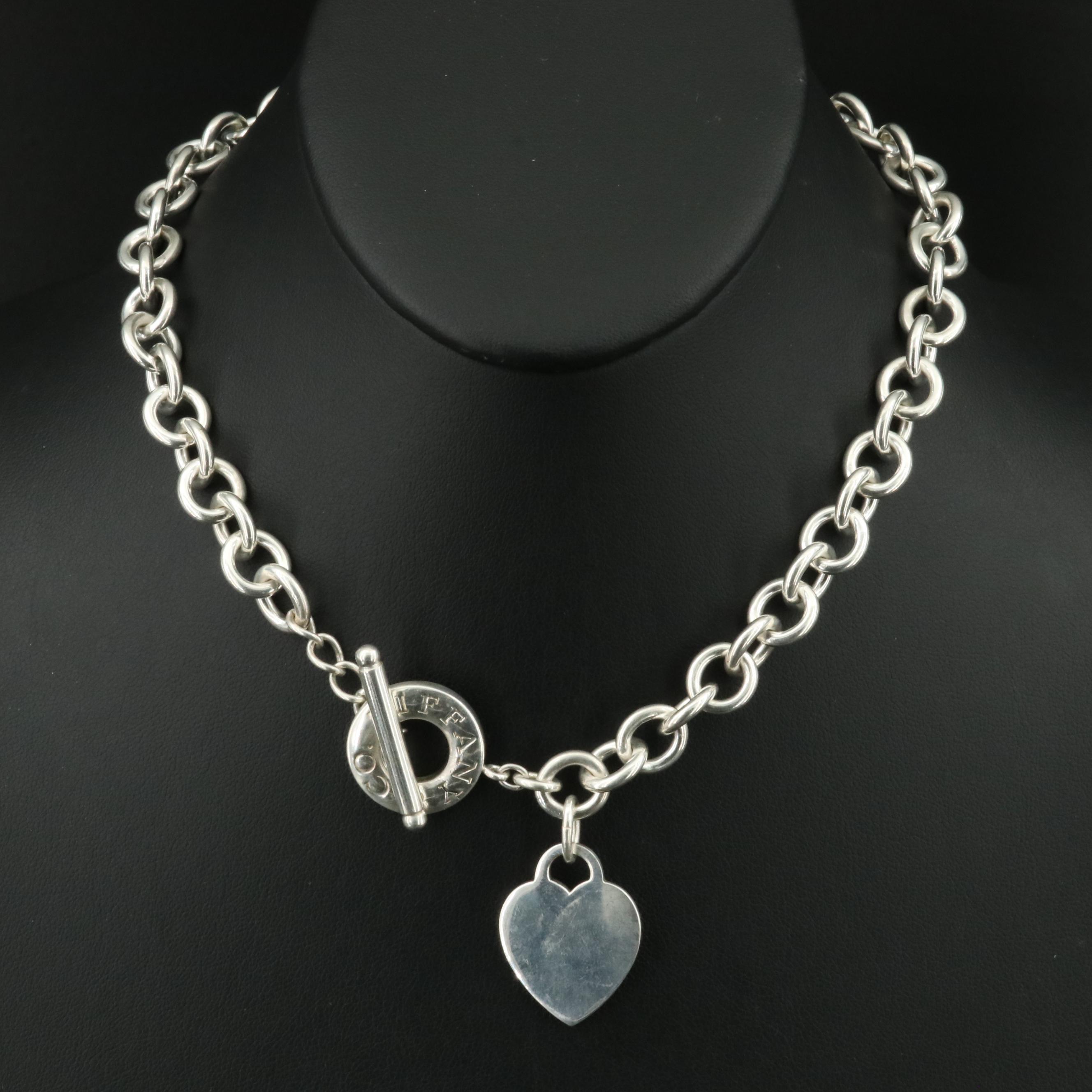 Tiffany & Co. Sterling Heart Tag Necklace