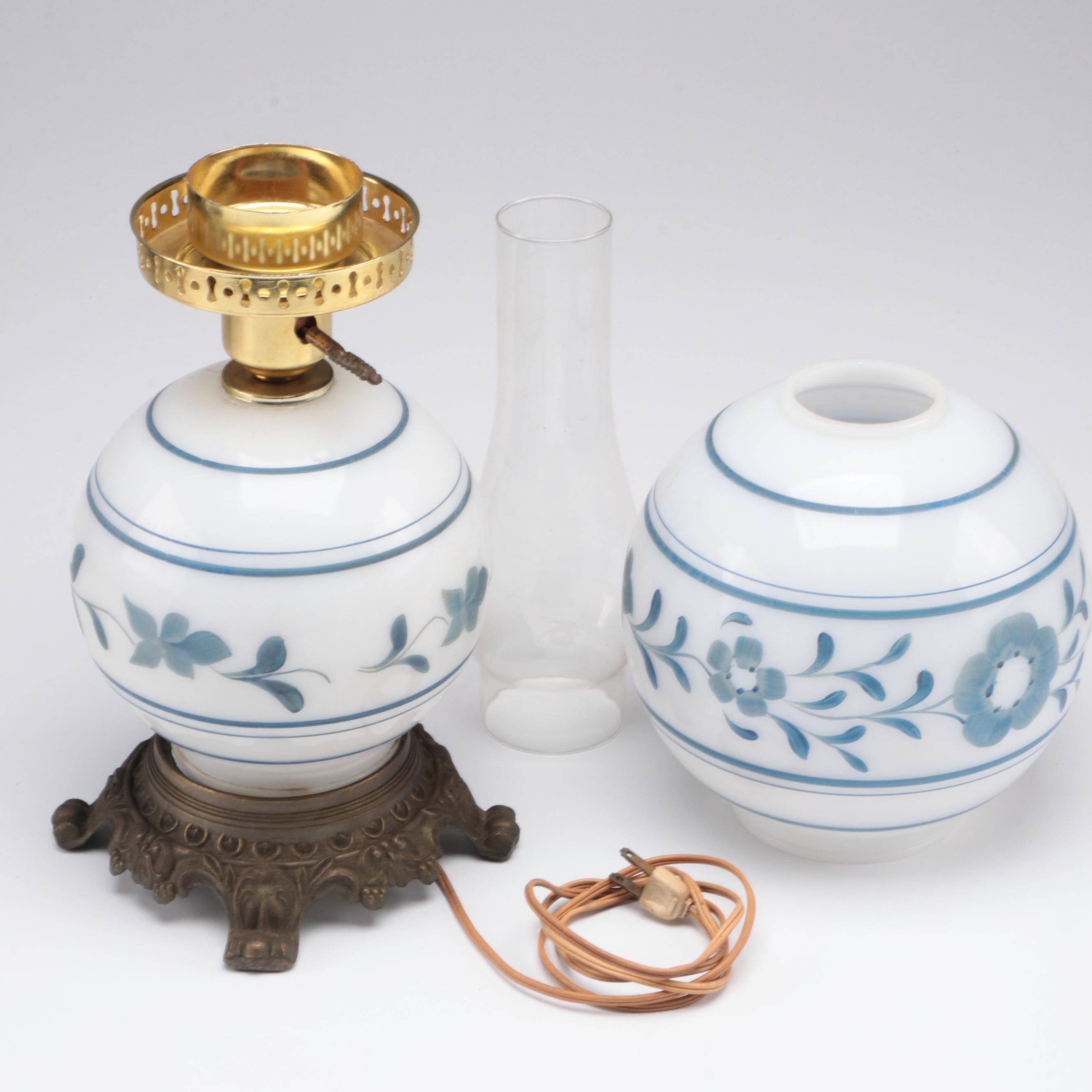 Double Globe Converted Glass Hurricane Lamp