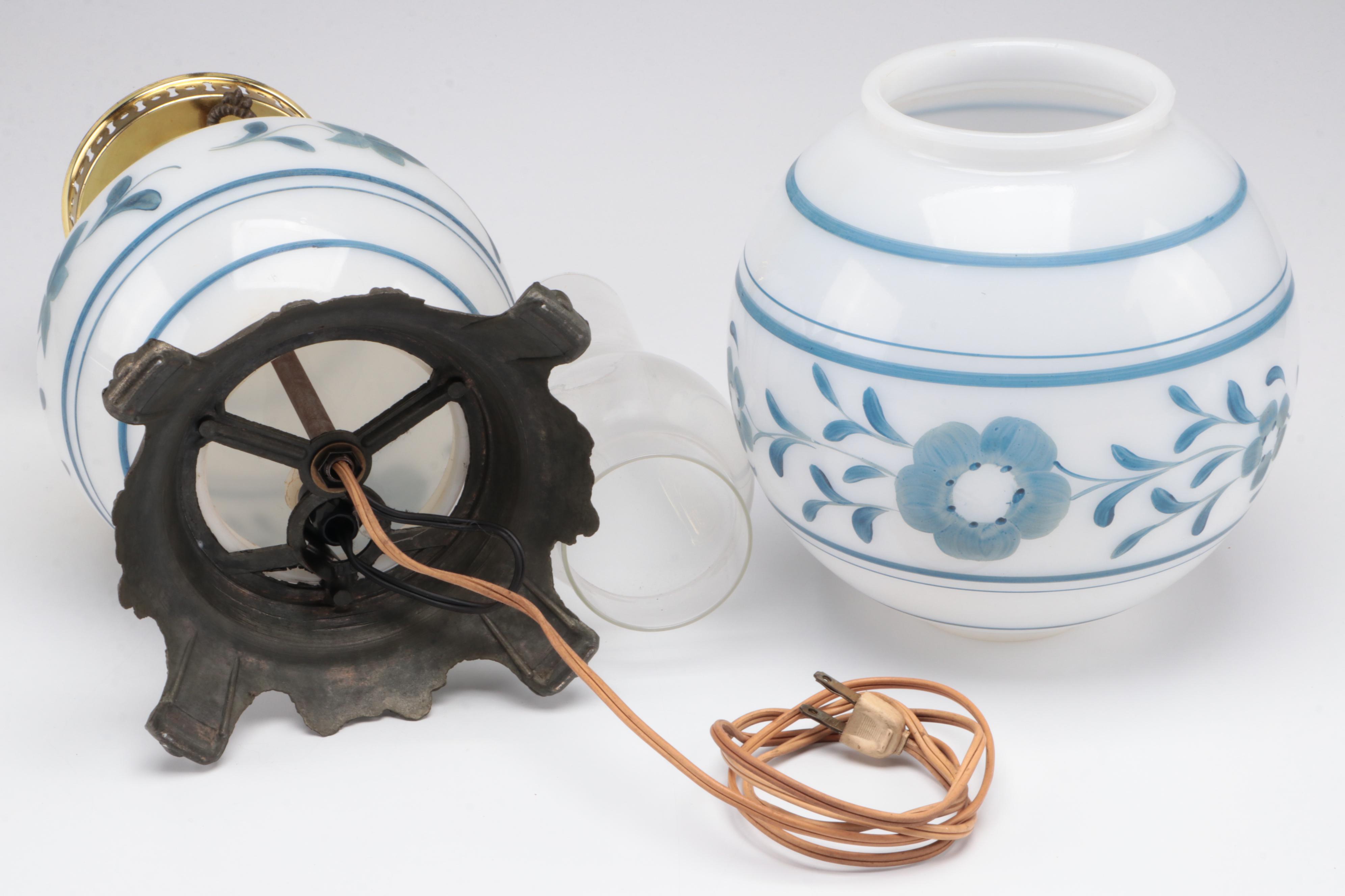 Double Globe Converted Glass Hurricane Lamp