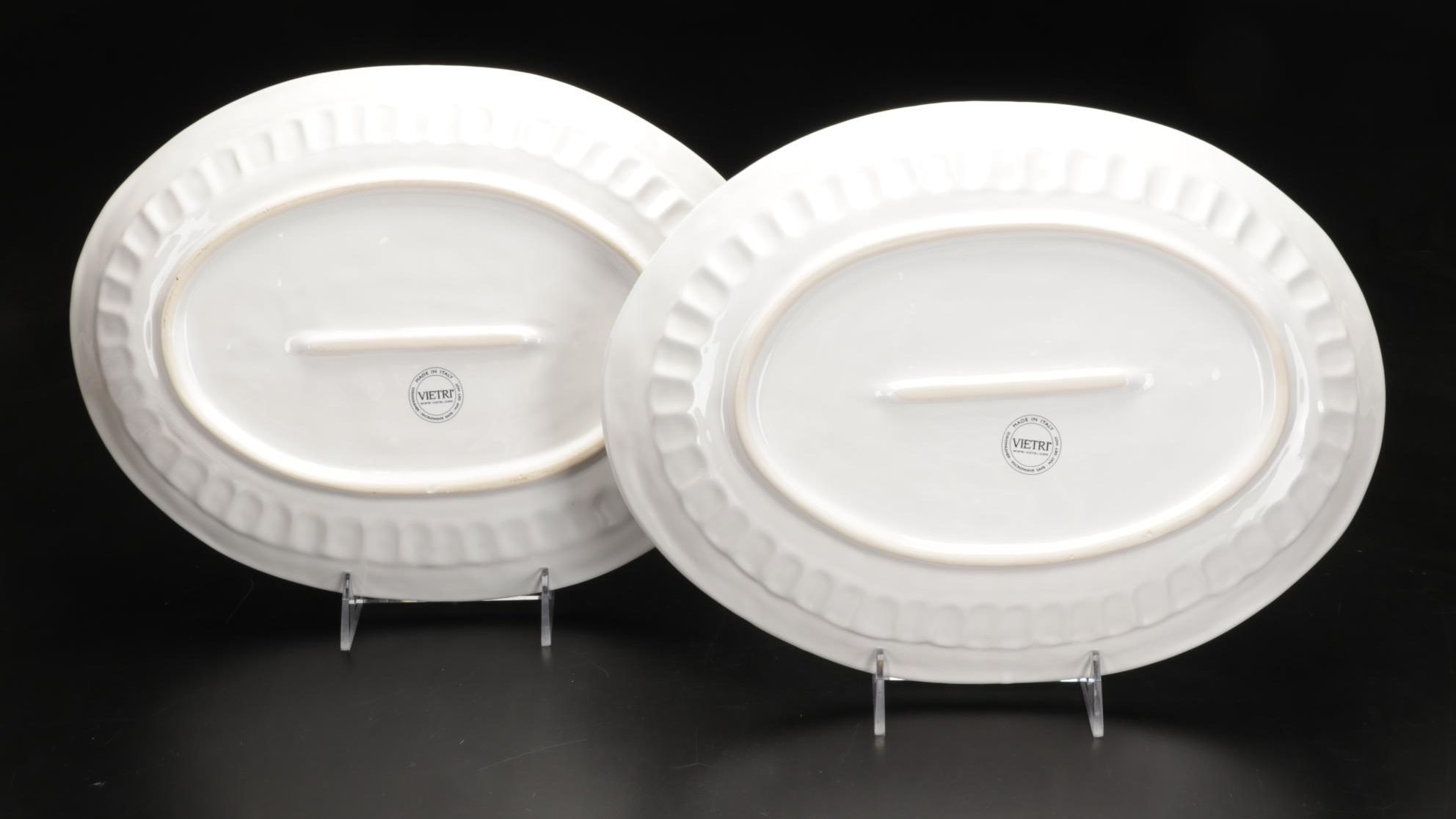 Italian Vietri White Earthenware Plates and Tableware