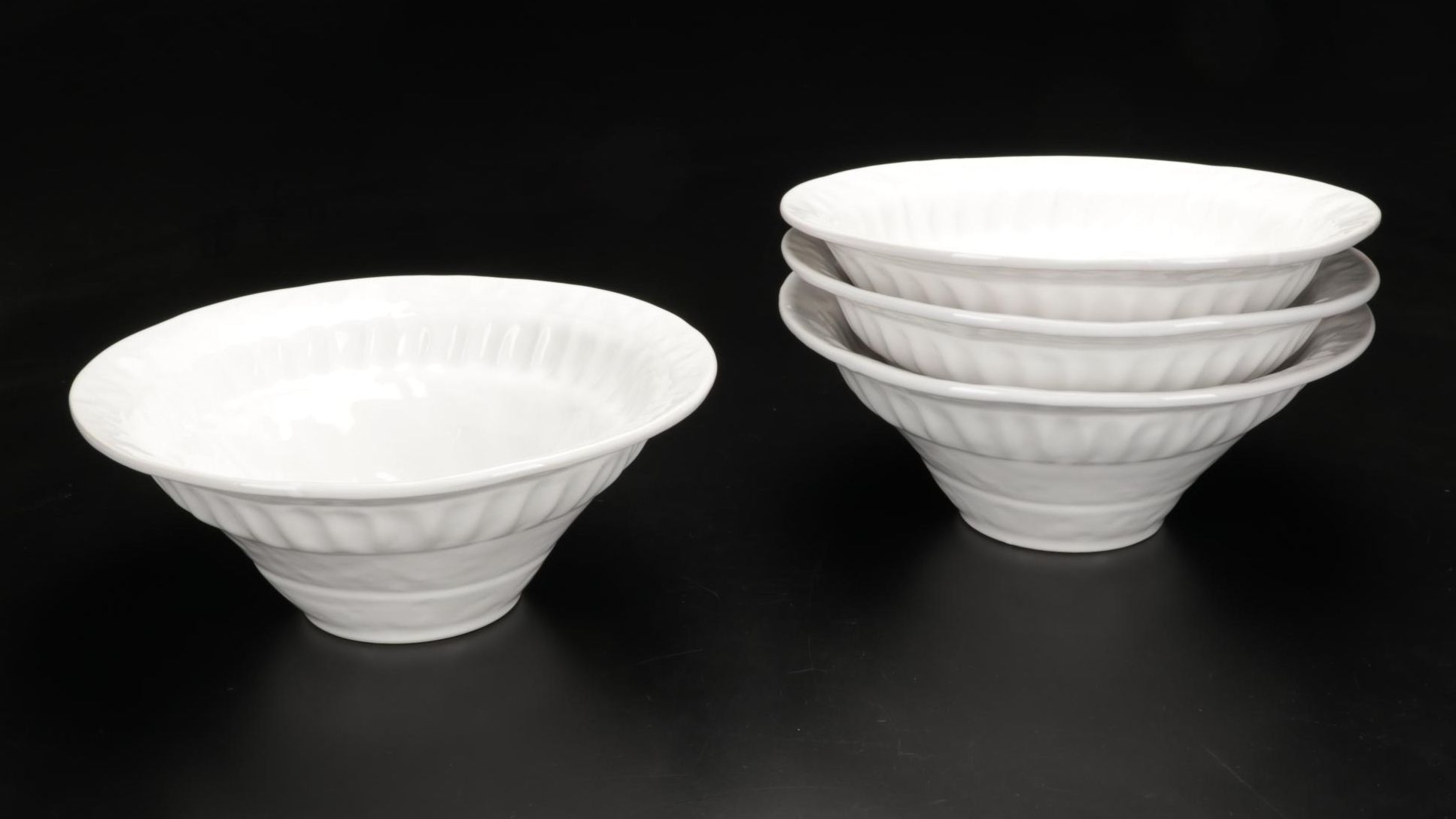 Italian Vietri White Earthenware Plates and Tableware