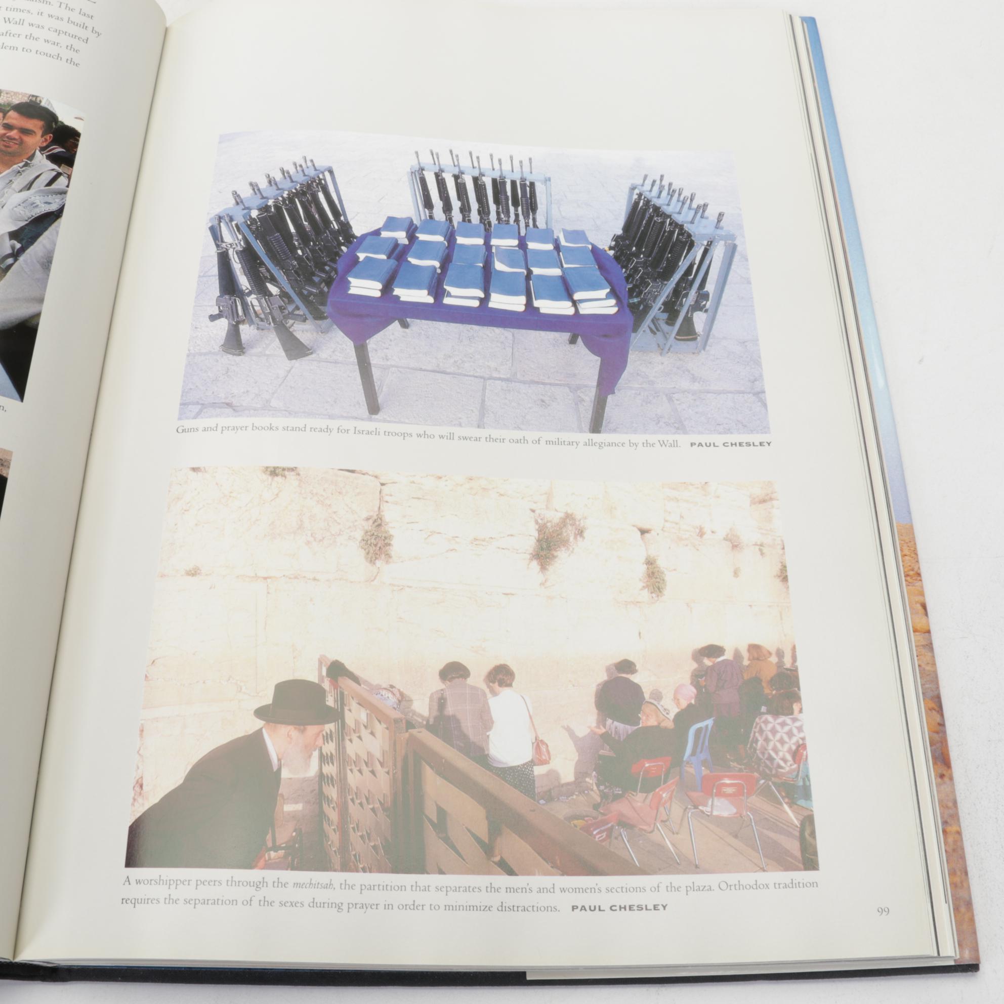Menorah, Goblet, Studio Pottery Plate, and Jewish History Books