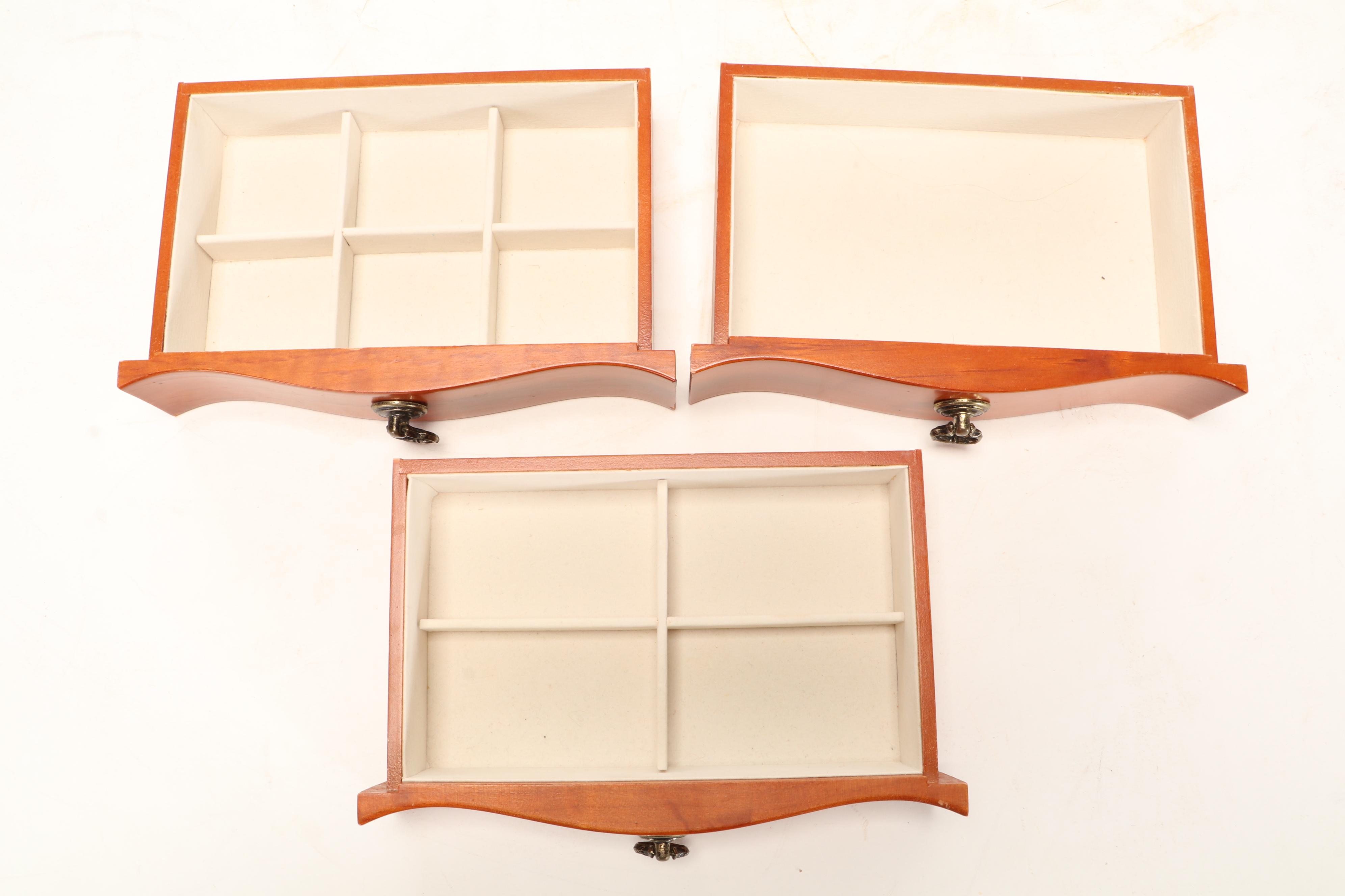 Bombay Company Mahogany Jewelry Box With Other Wood Jewelry Box