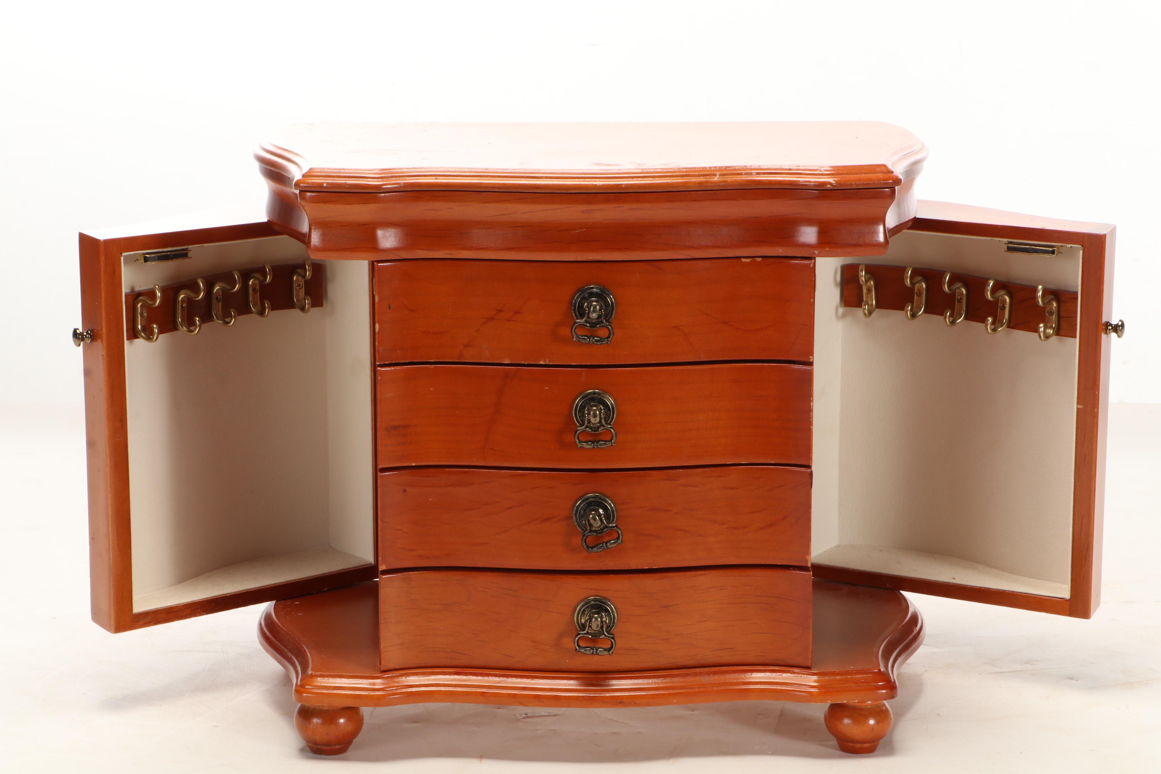 Bombay Company Mahogany Jewelry Box With Other Wood Jewelry Box