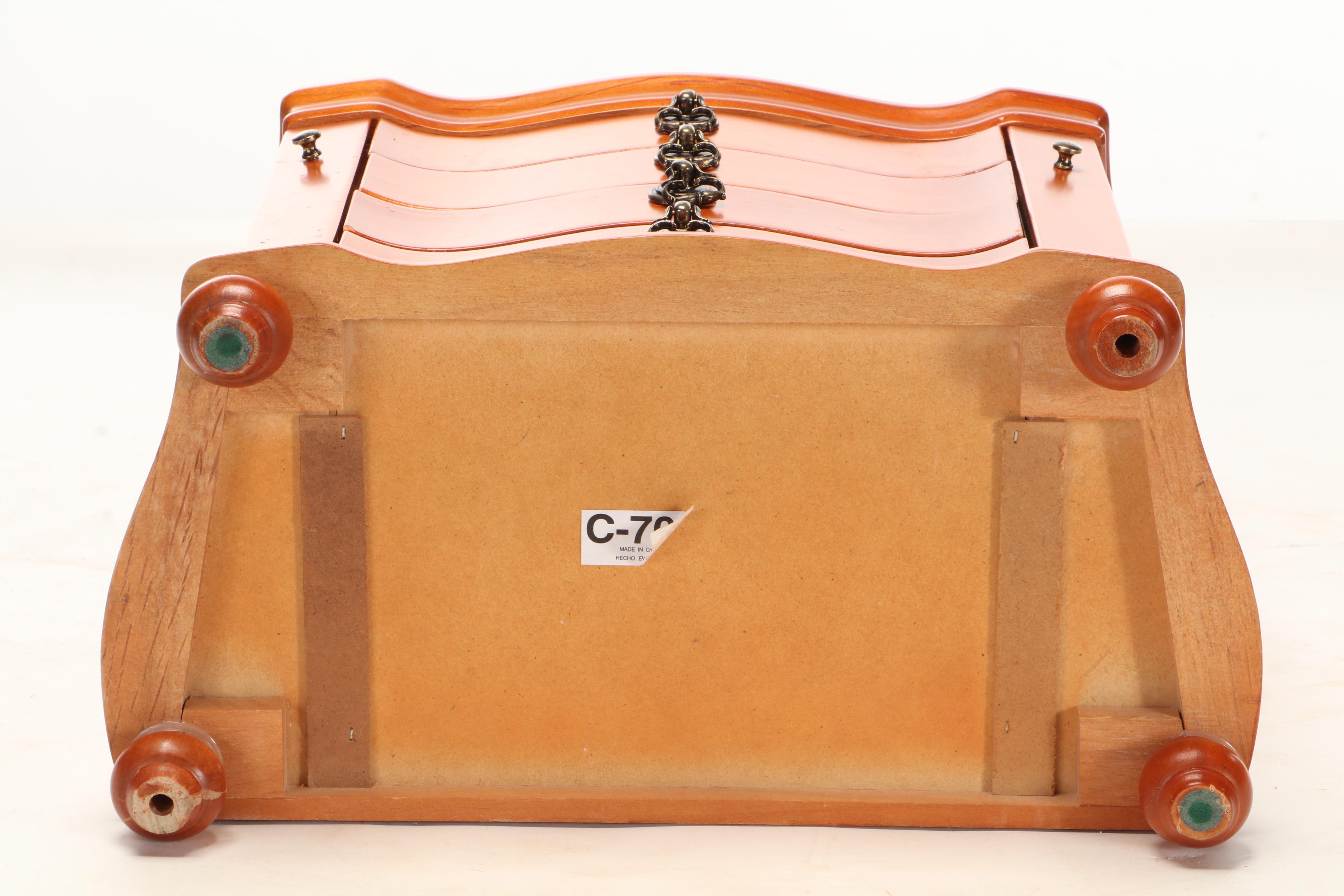 Bombay Company Mahogany Jewelry Box With Other Wood Jewelry Box