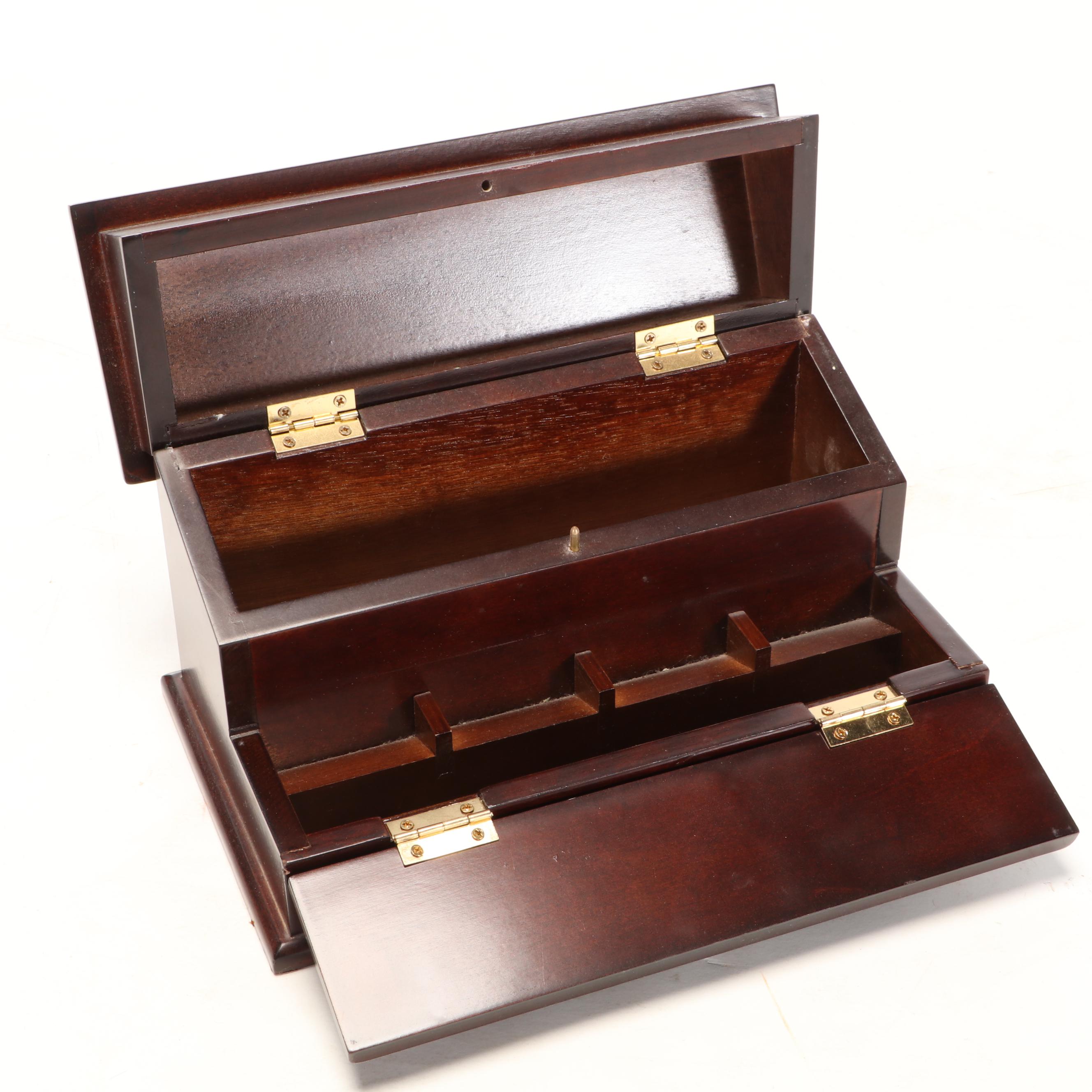 Bombay Company Mahogany Jewelry Box With Other Wood Jewelry Box