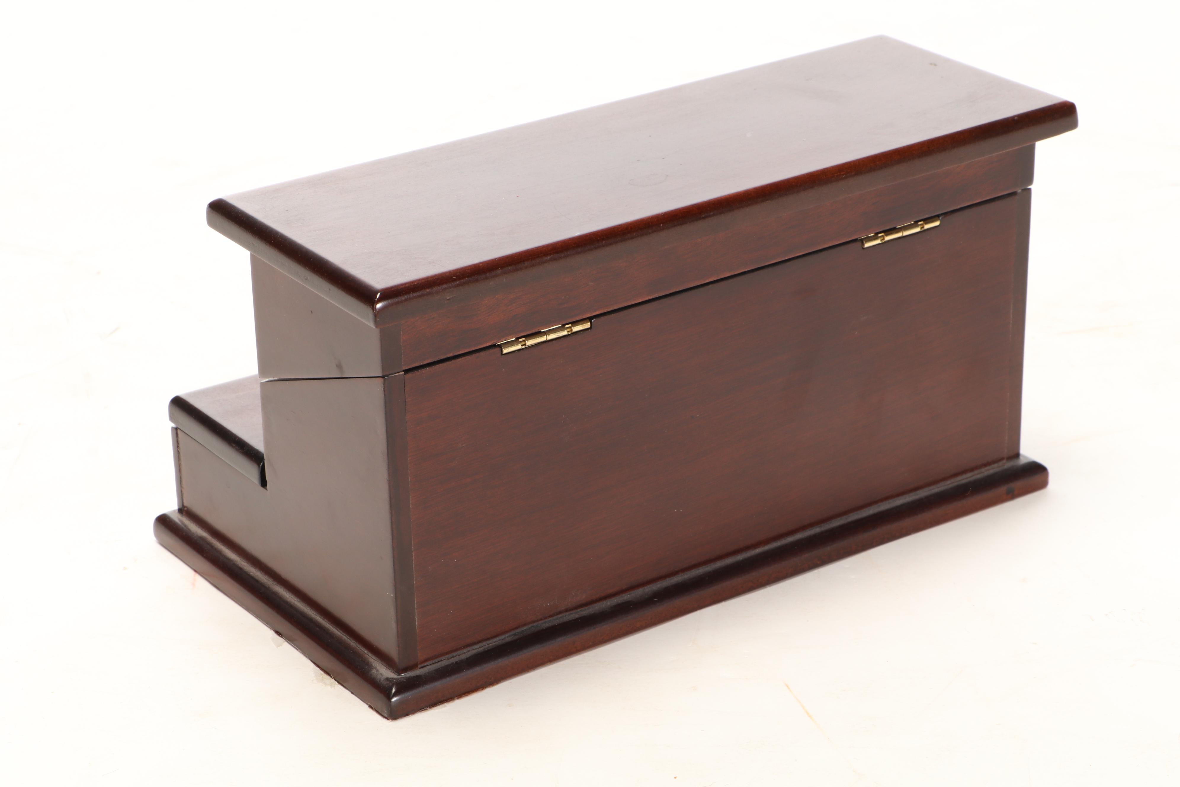 Bombay Company Mahogany Jewelry Box With Other Wood Jewelry Box