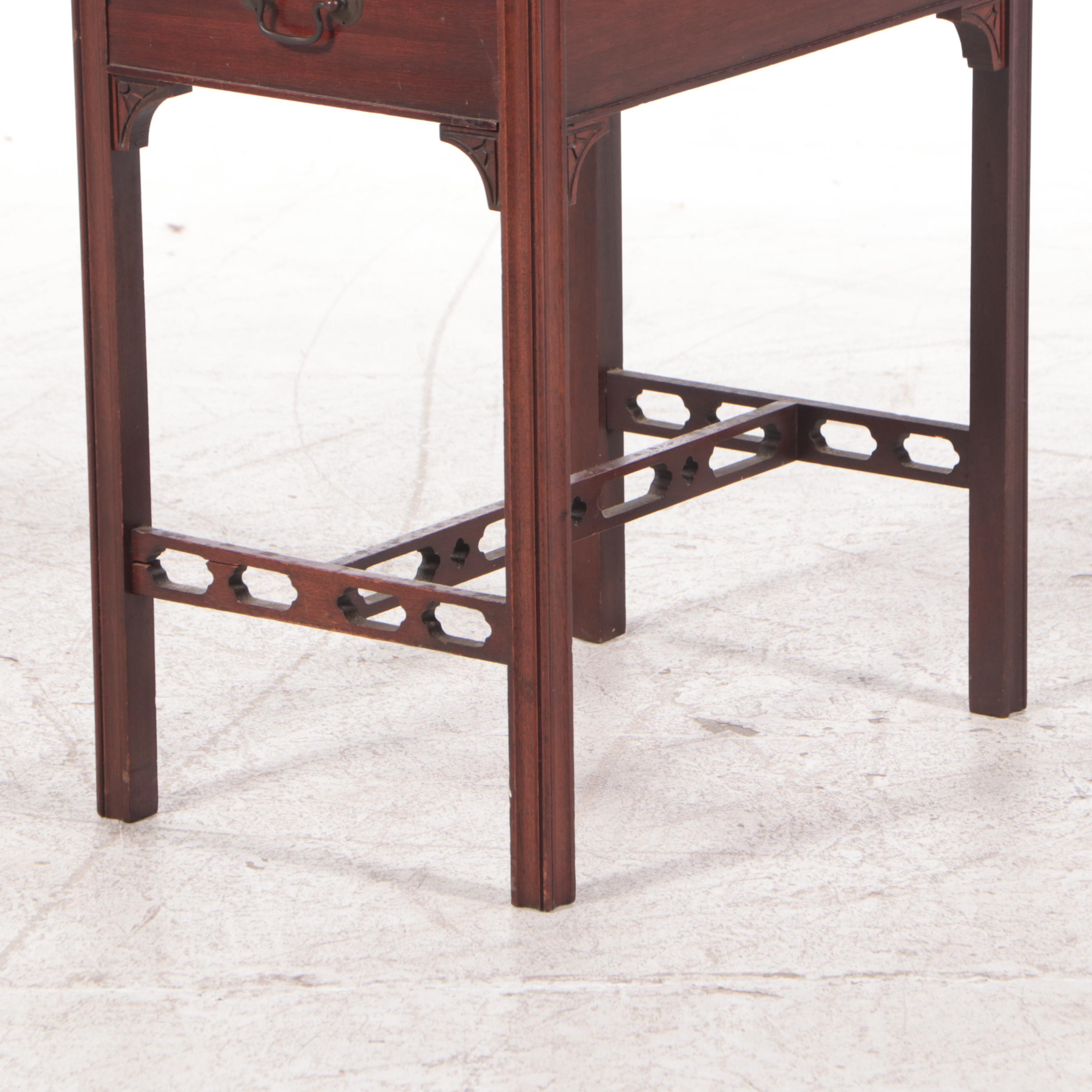 George III Style Mahogany Two-Drawer Side Table, Mid-20th Century