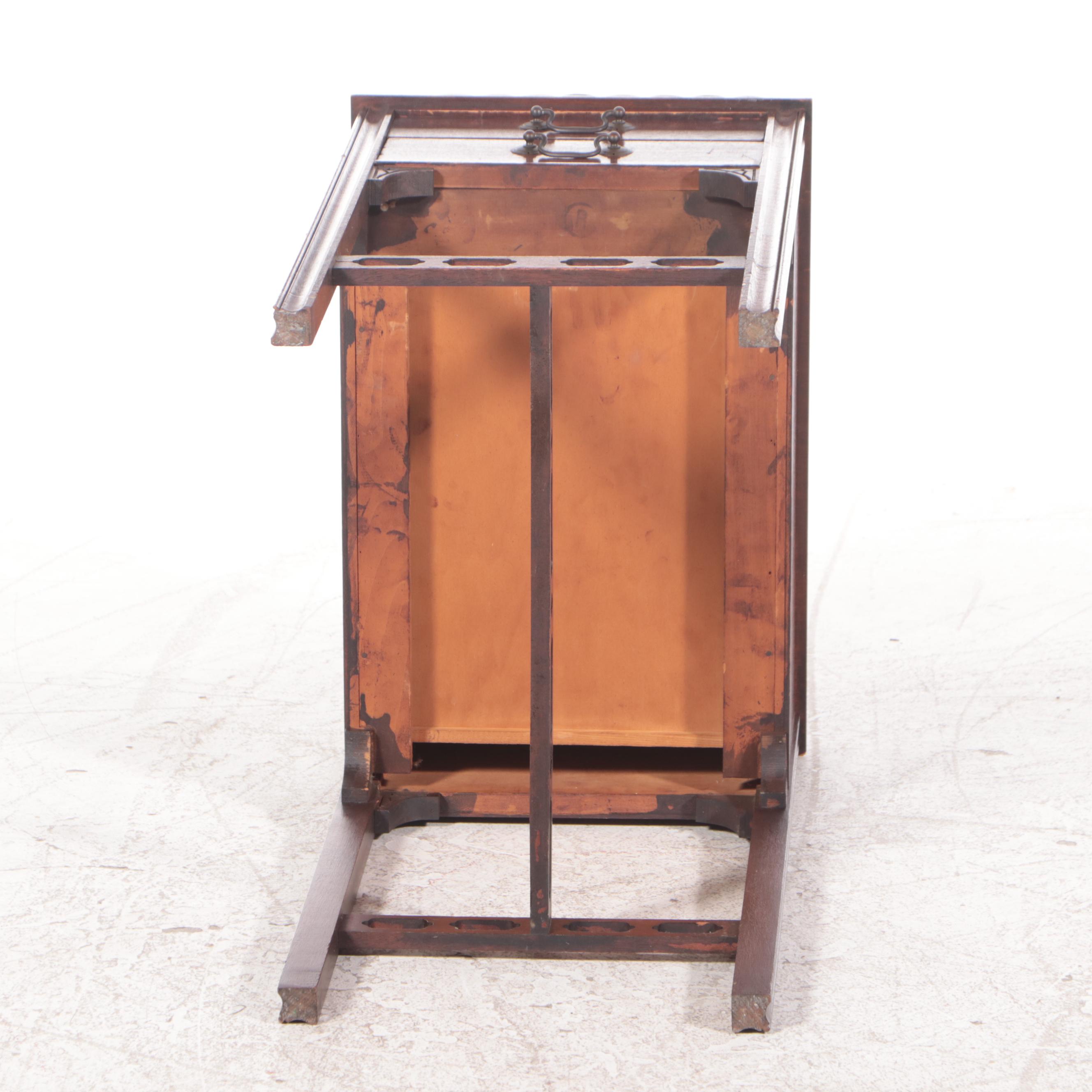 George III Style Mahogany Two-Drawer Side Table, Mid-20th Century