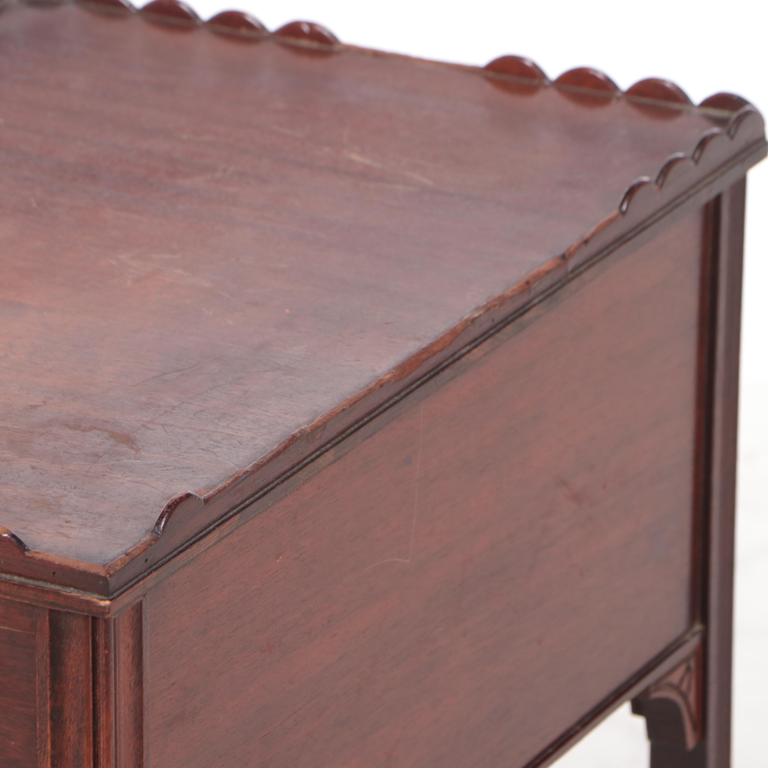 George III Style Mahogany Two-Drawer Side Table, Mid-20th Century