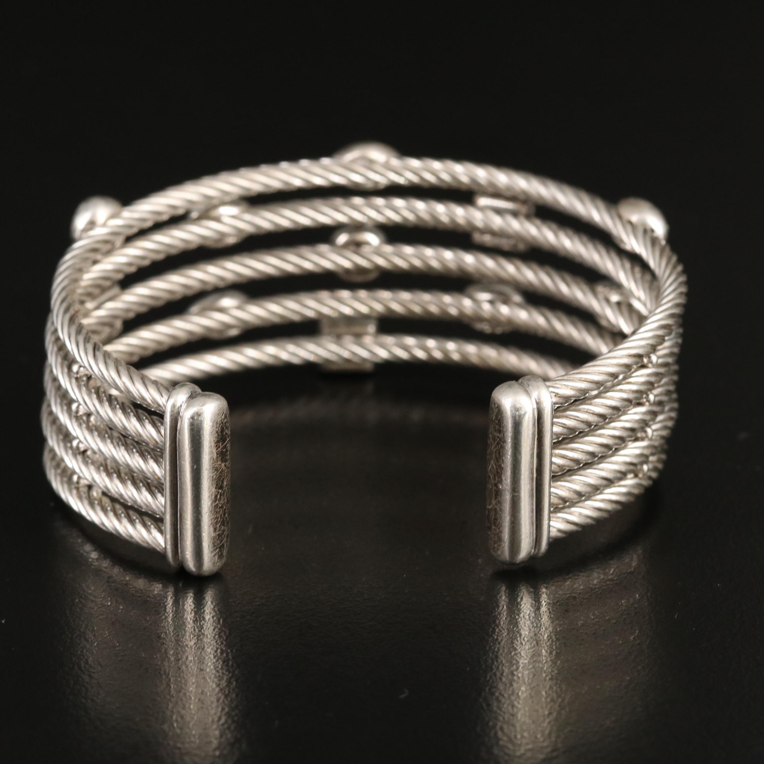 David Yurman "Confetti" Sterling Diamond Cuff