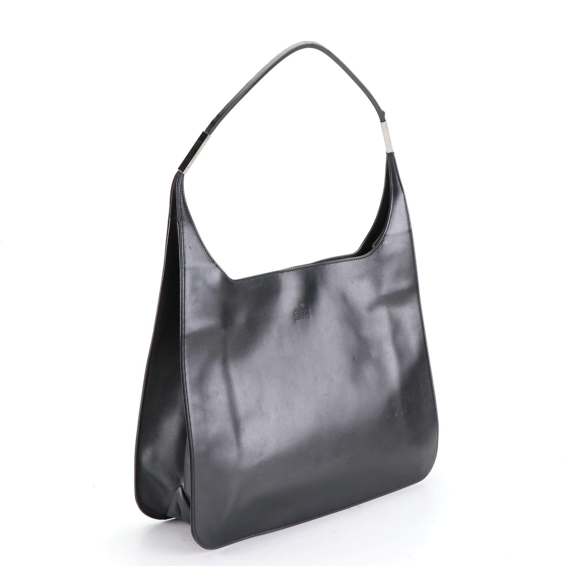 Gucci Hobo Shoulder Bag in Black Leather