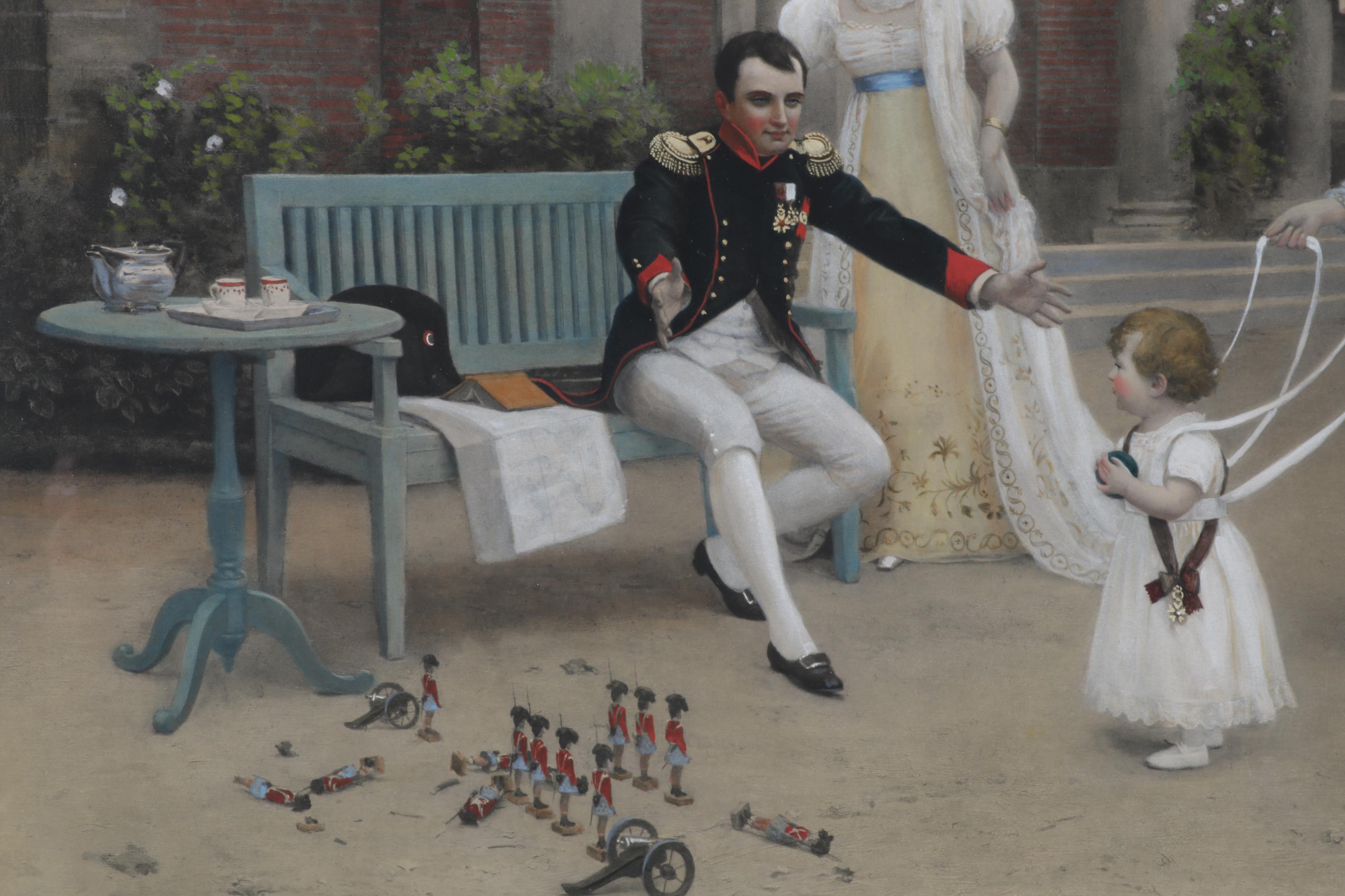 Hand-Colored Photogravure After Girardet "The First Steps of the King of Rome"