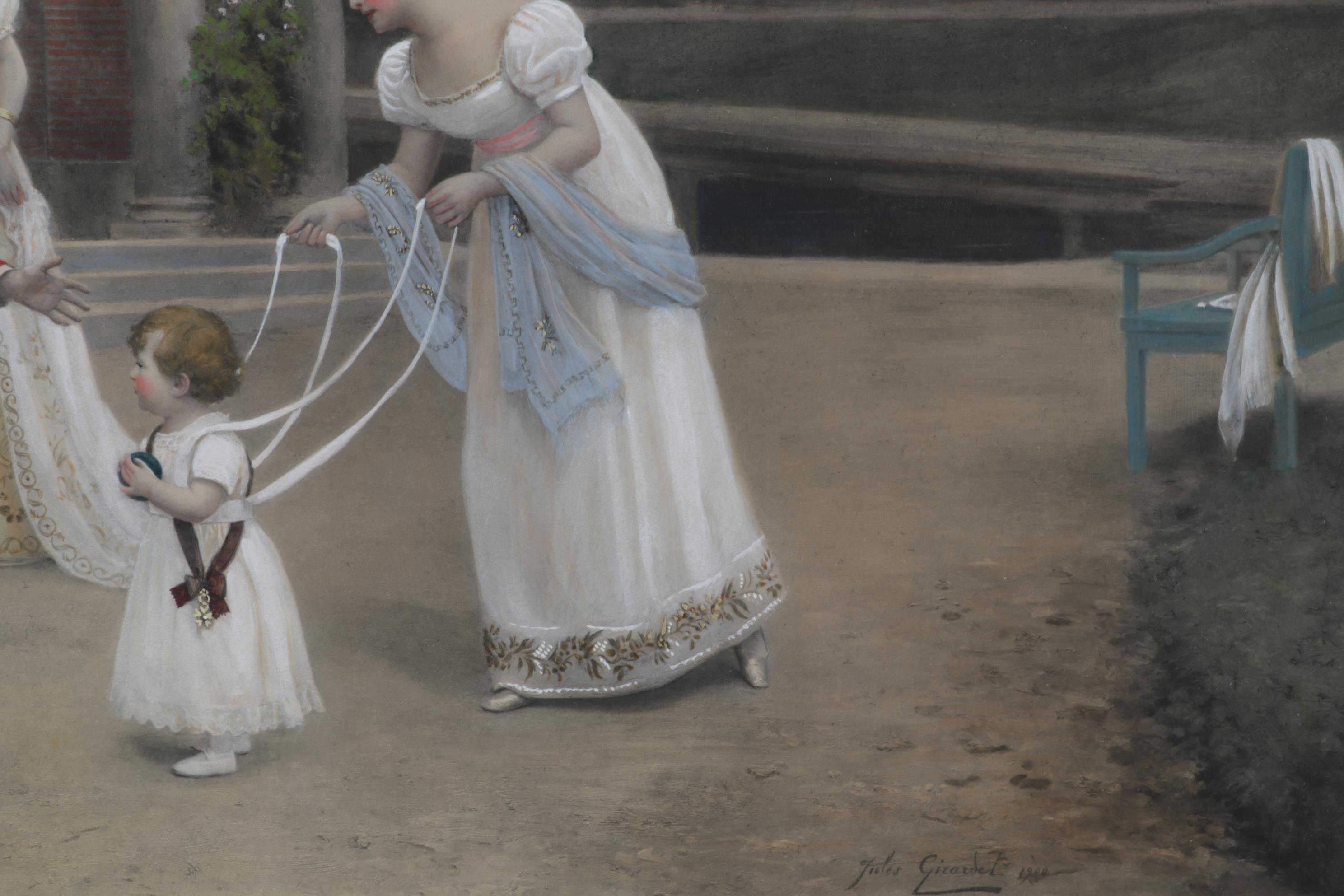 Hand-Colored Photogravure After Girardet "The First Steps of the King of Rome"