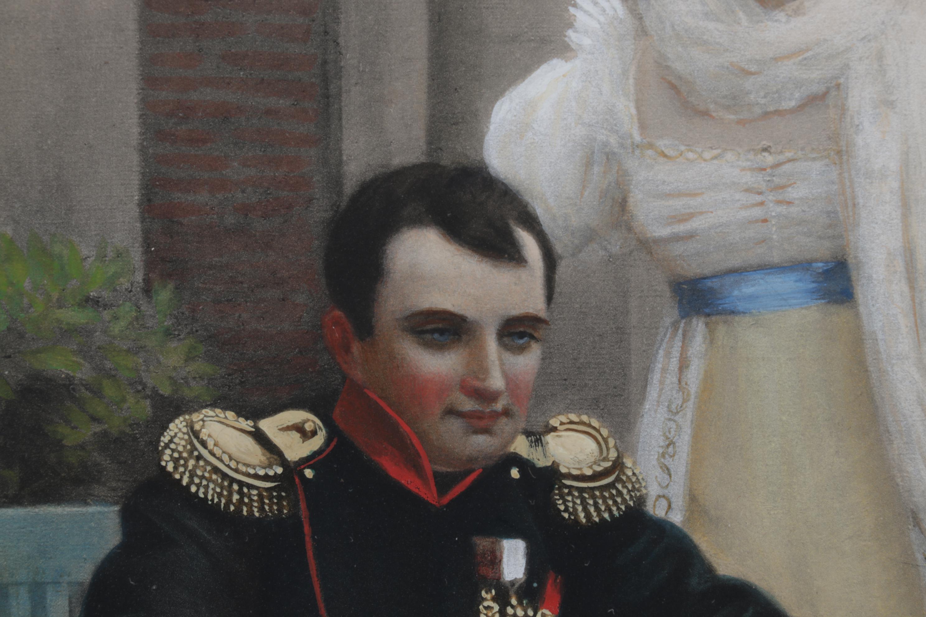 Hand-Colored Photogravure After Girardet "The First Steps of the King of Rome"