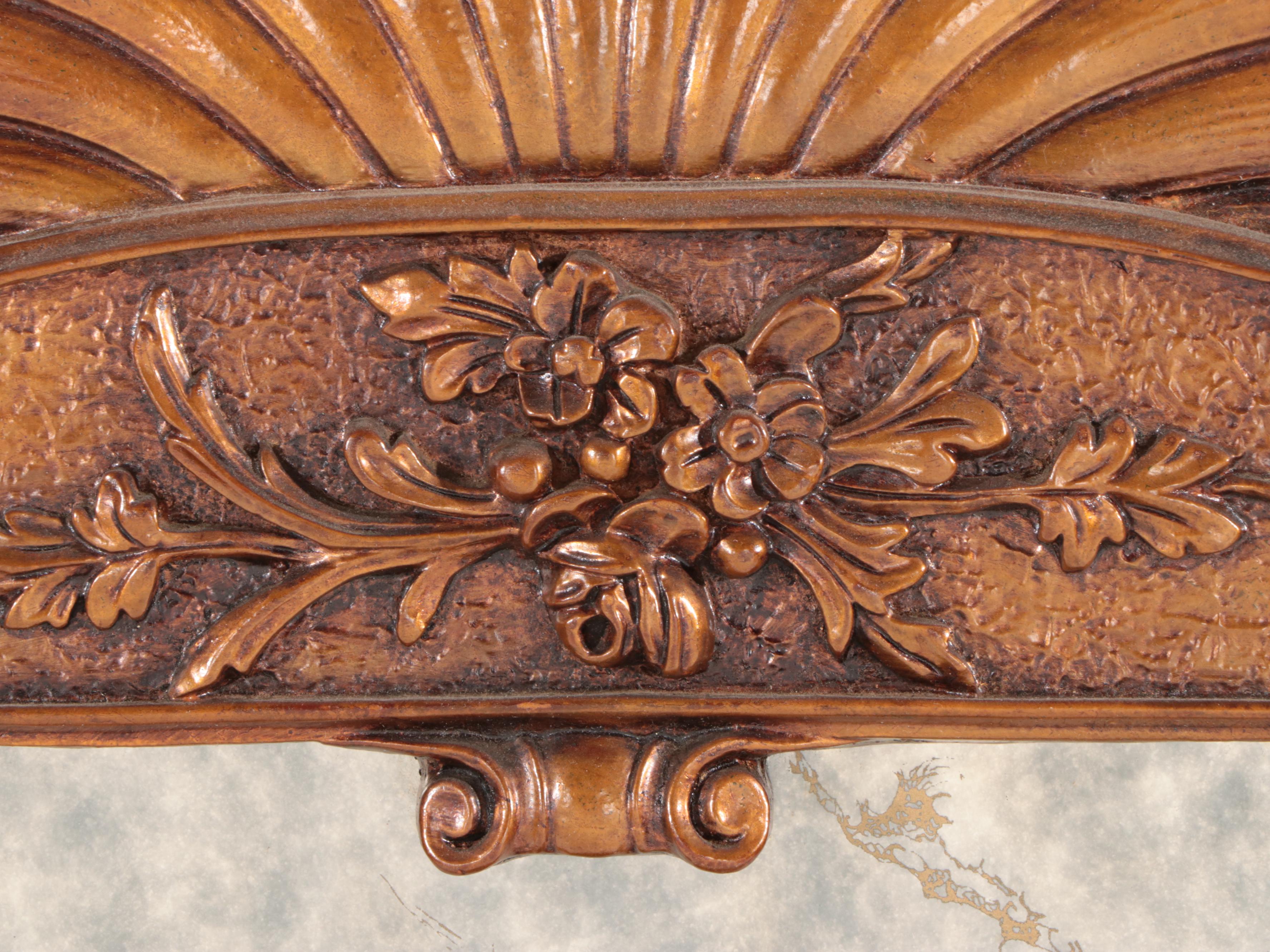 Baroque Style Composite Framed Oval Wall Mirror, Late 20th Century