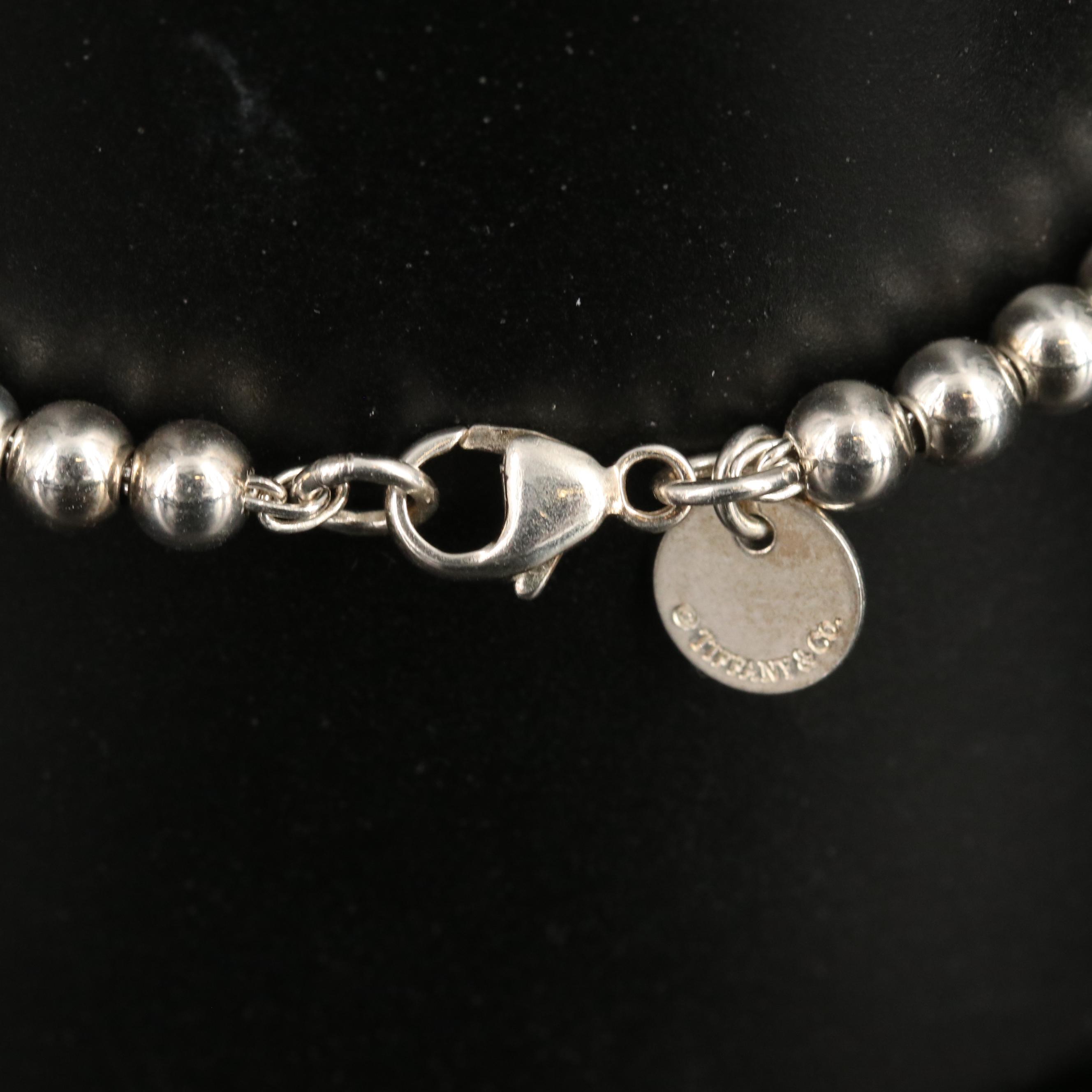 Tiffany & Co. "Return to Tiffany" Sterling Blue Enamel Heart Tag Bracelet