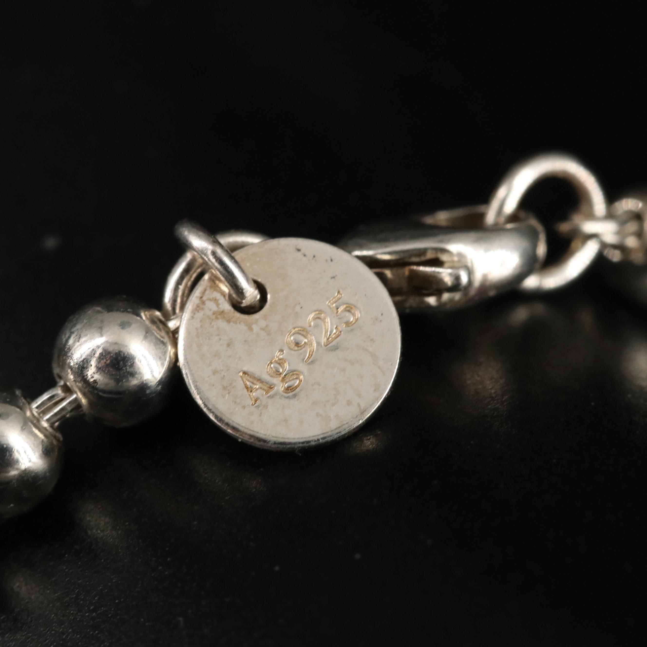 Tiffany & Co. "Return to Tiffany" Sterling Blue Enamel Heart Tag Bracelet