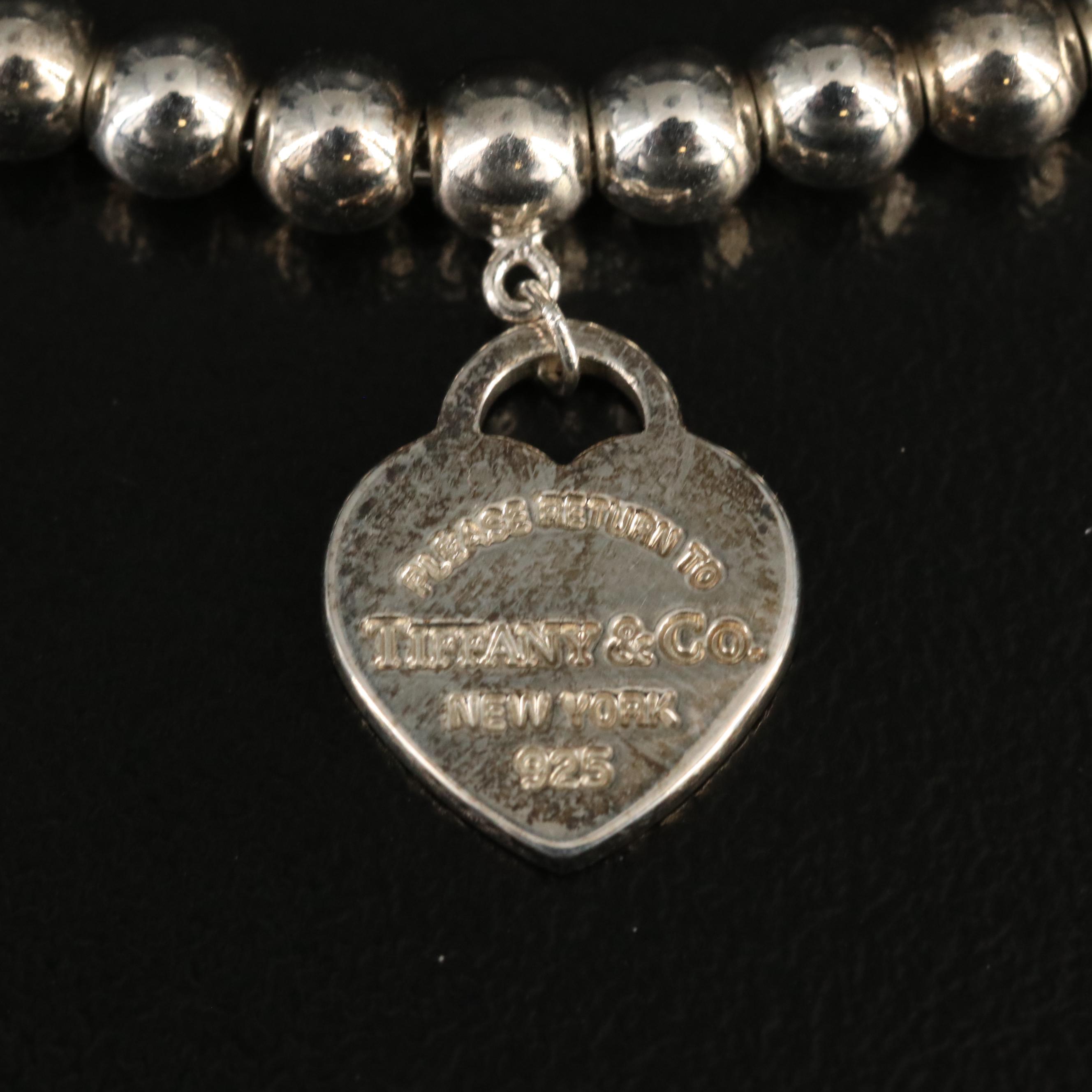 Tiffany & Co. "Return to Tiffany" Sterling Blue Enamel Heart Tag Bracelet