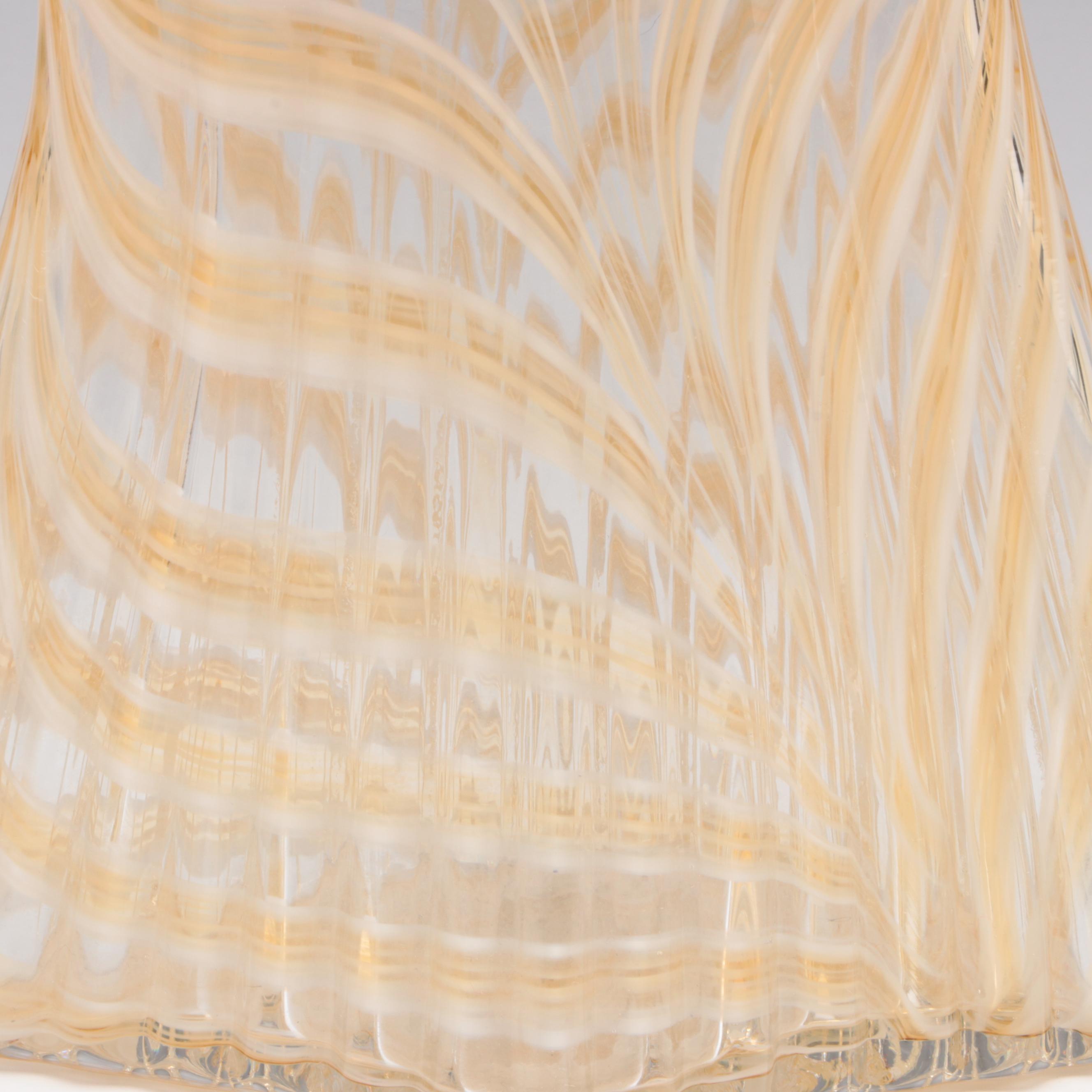 Latticino Blown Glass Purse Vase