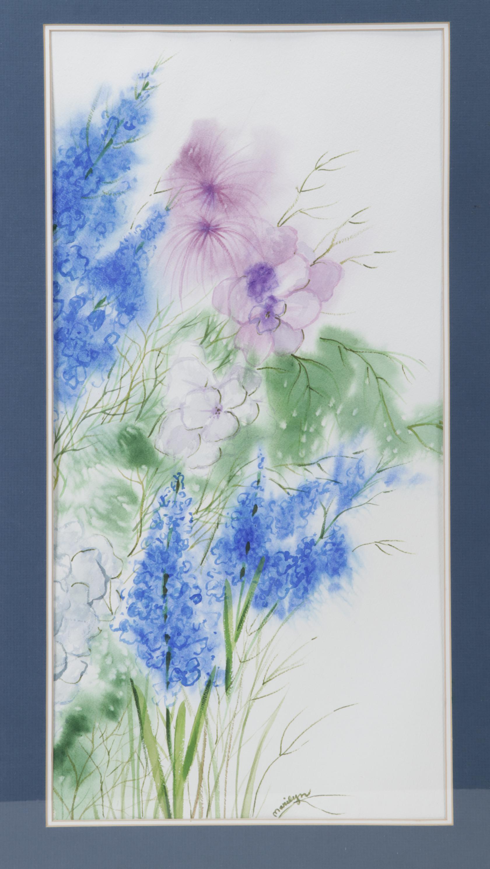 Color Lithograph After P. de Longpré "Spring Favorites" With Watercolor Painting