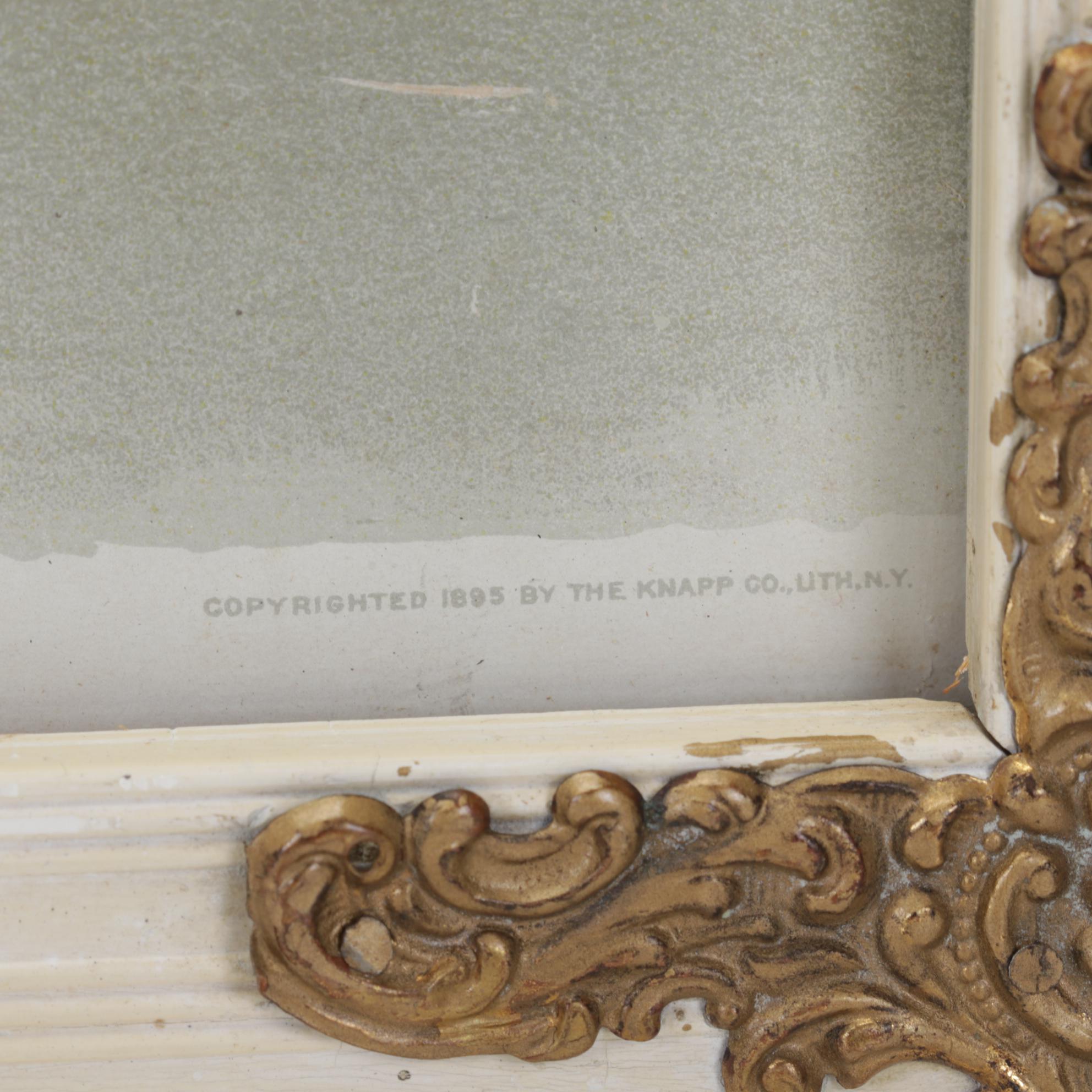 Color Lithograph After P. de Longpré "Spring Favorites" With Watercolor Painting