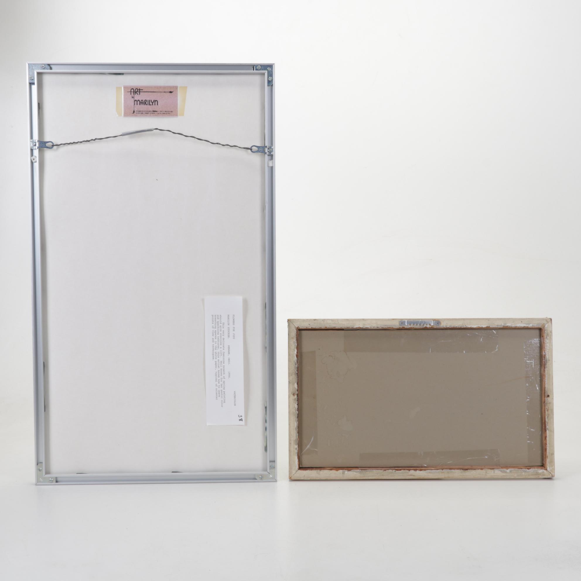 Color Lithograph After P. de Longpré "Spring Favorites" With Watercolor Painting