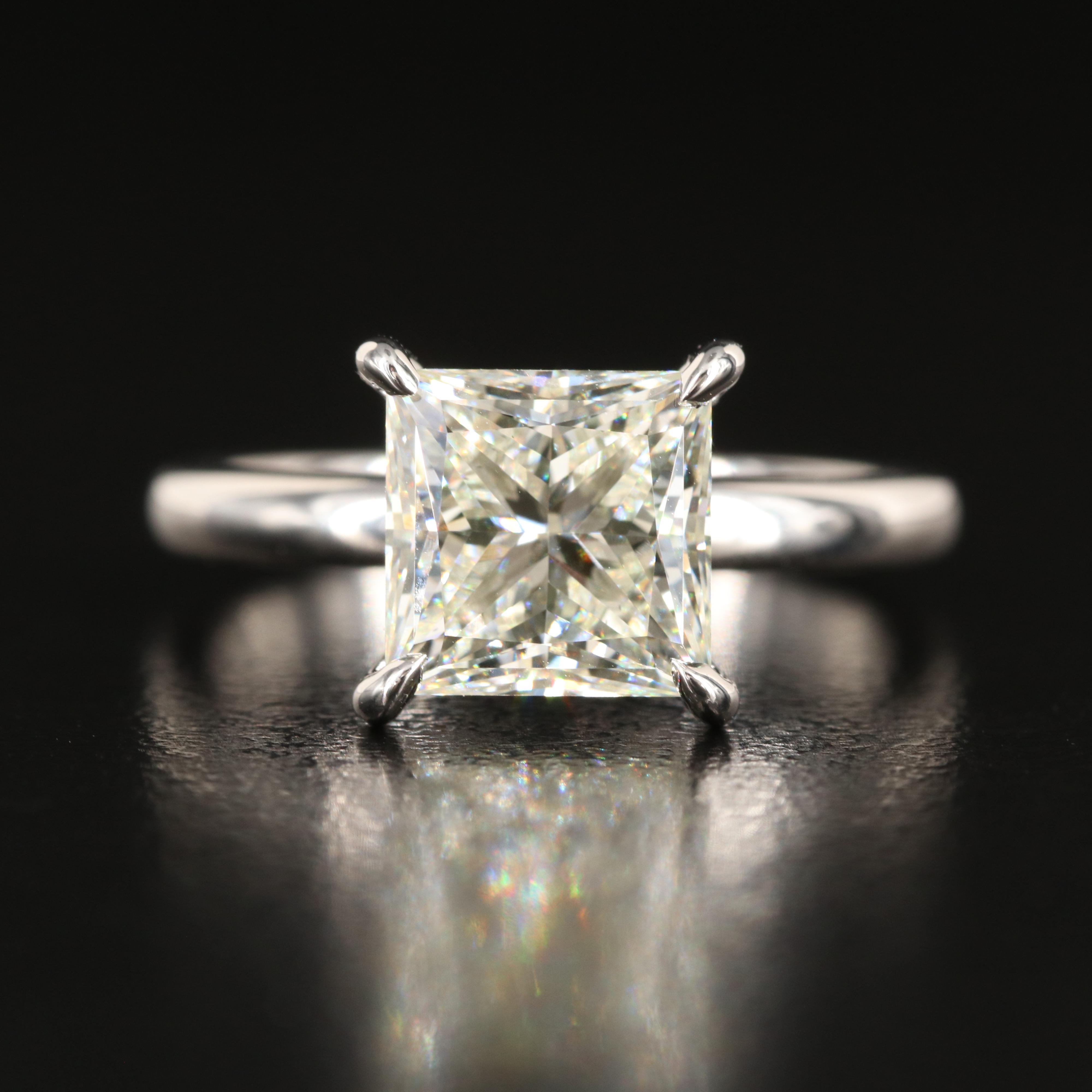 Platinum 2.90 CT Lab Grown Diamond Solitaire Ring