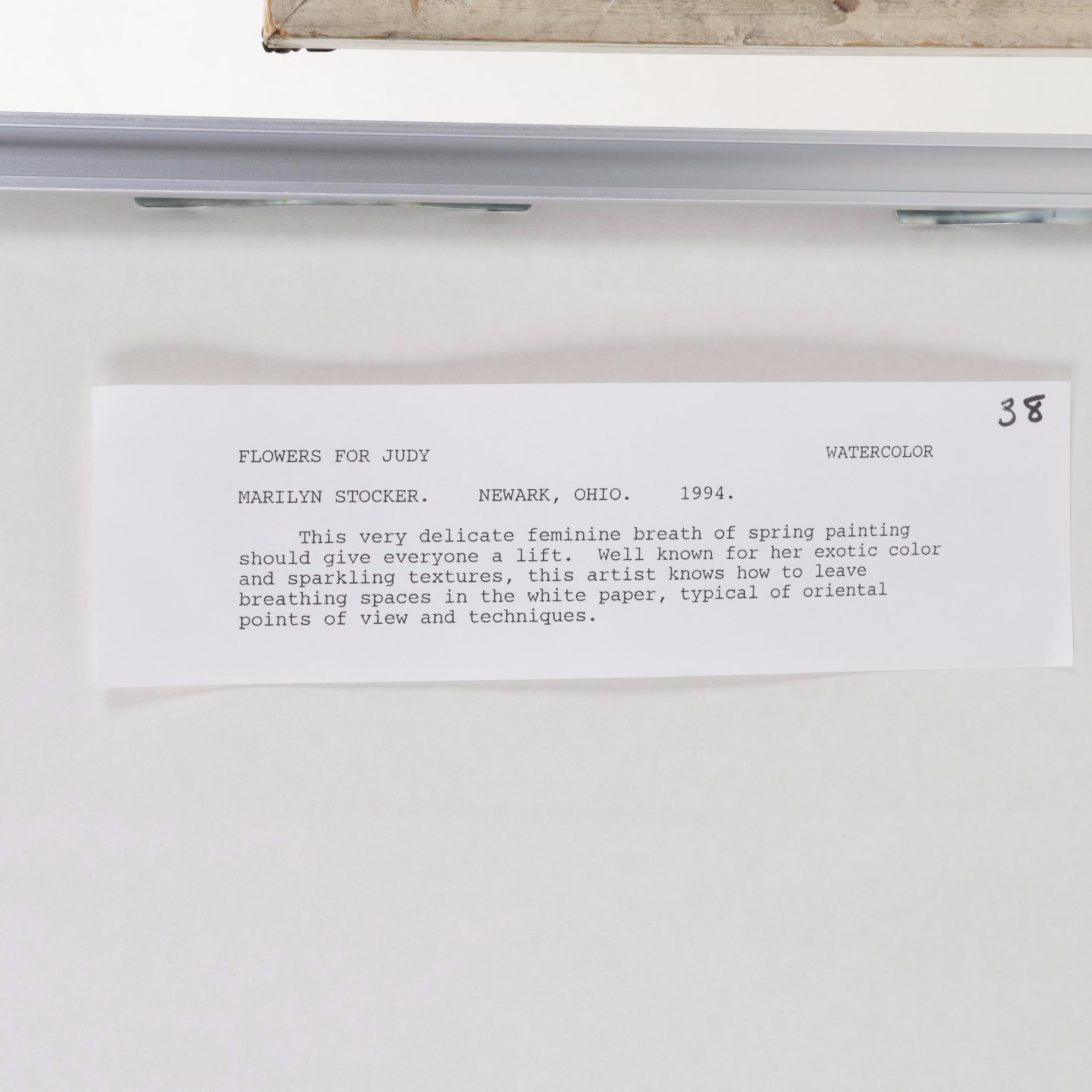 Color Lithograph After P. de Longpré "Spring Favorites" With Watercolor Painting