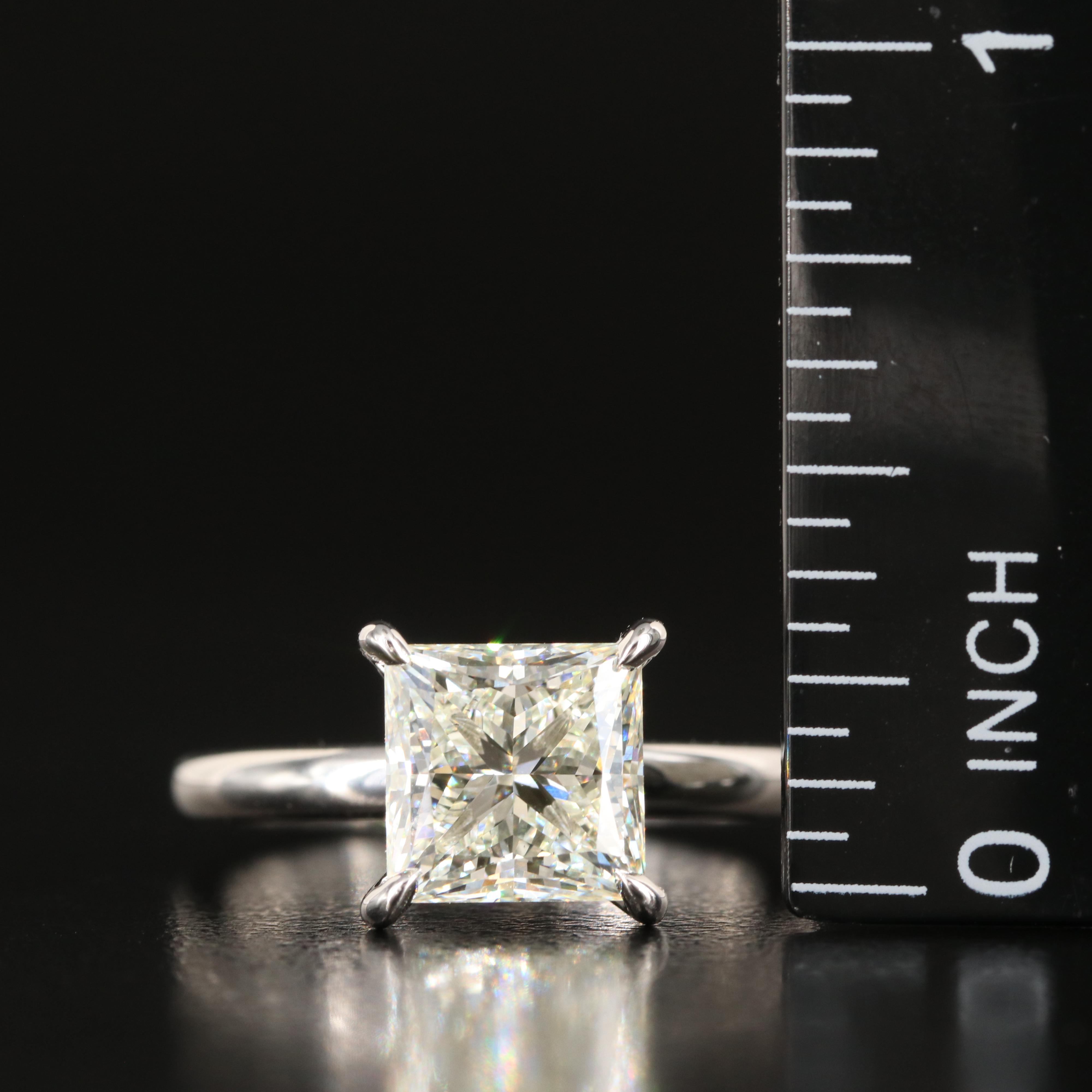 Platinum 2.90 CT Lab Grown Diamond Solitaire Ring