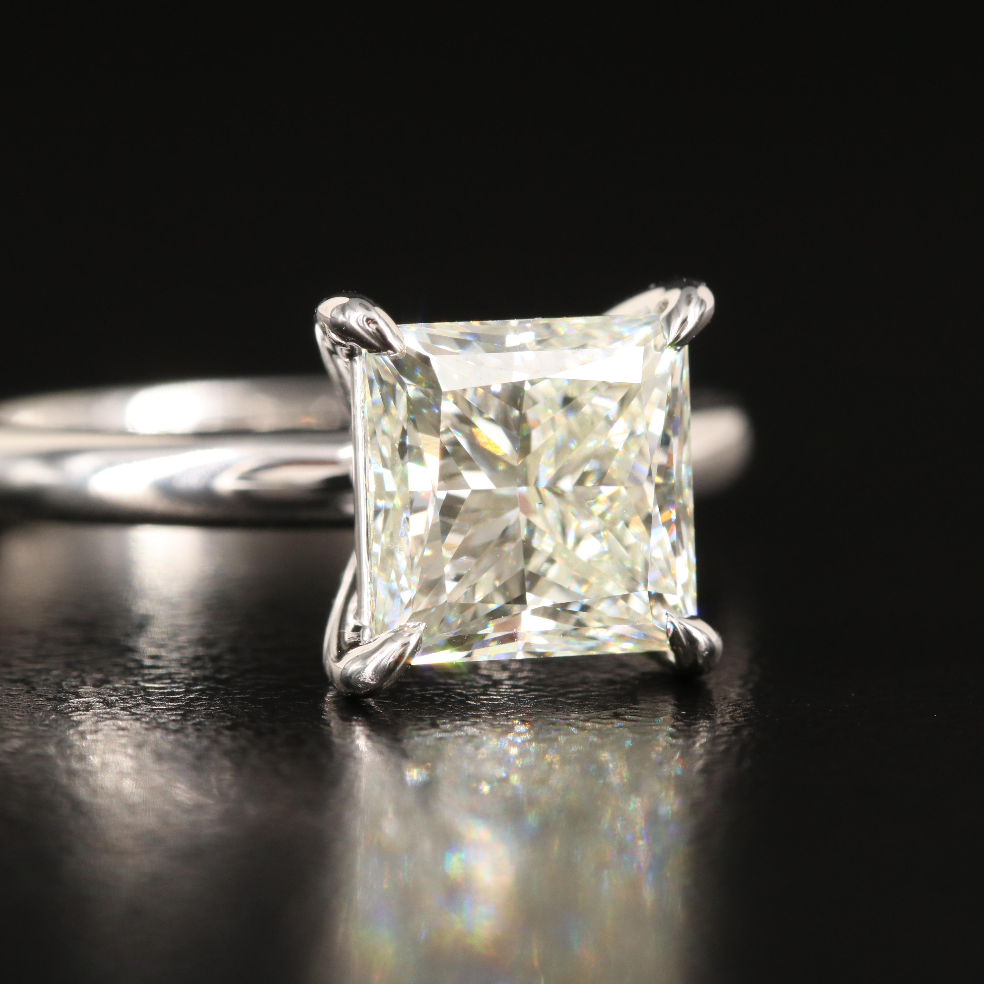 Platinum 2.90 CT Lab Grown Diamond Solitaire Ring