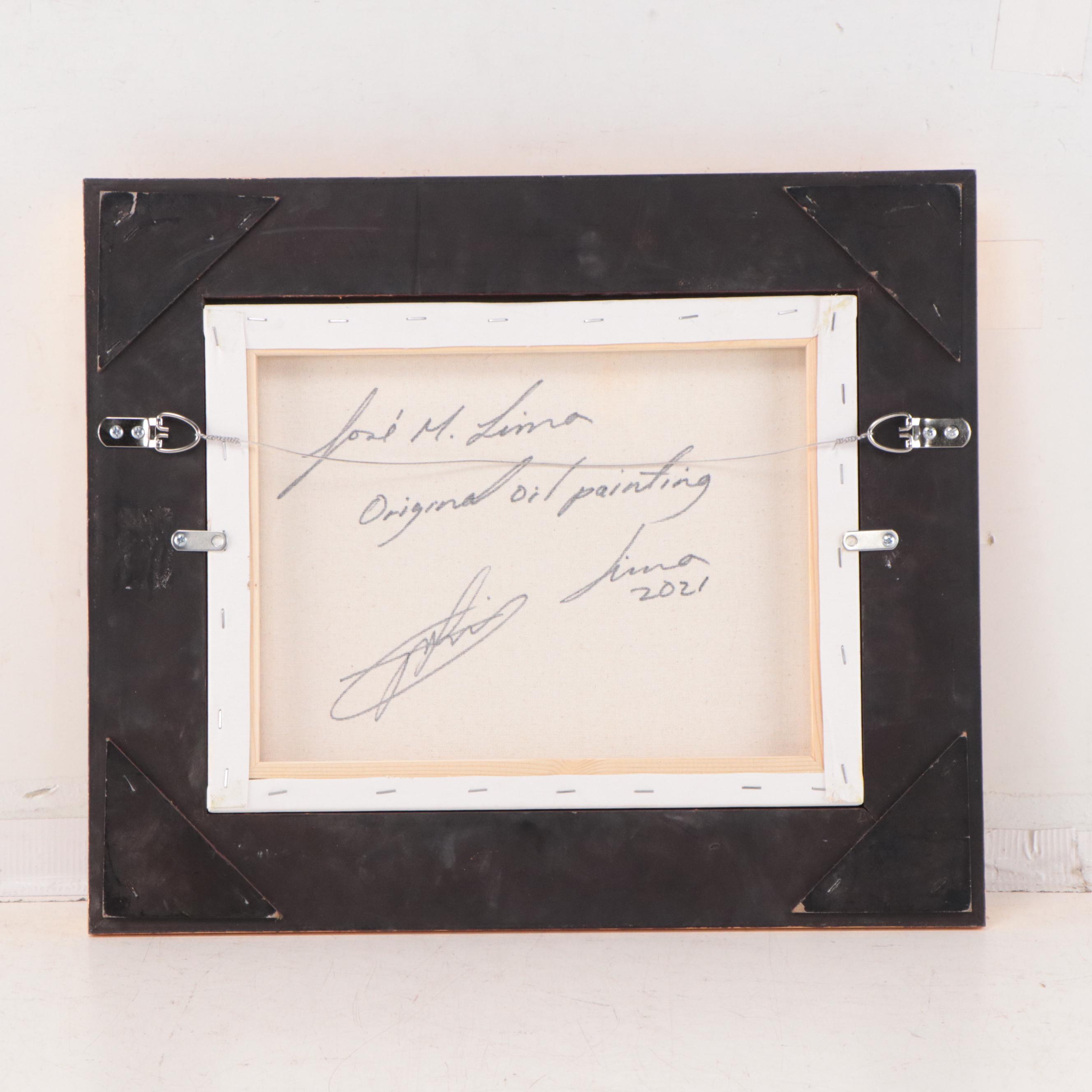 José M. Lima Oil Painting of Floral Still Life, 2021