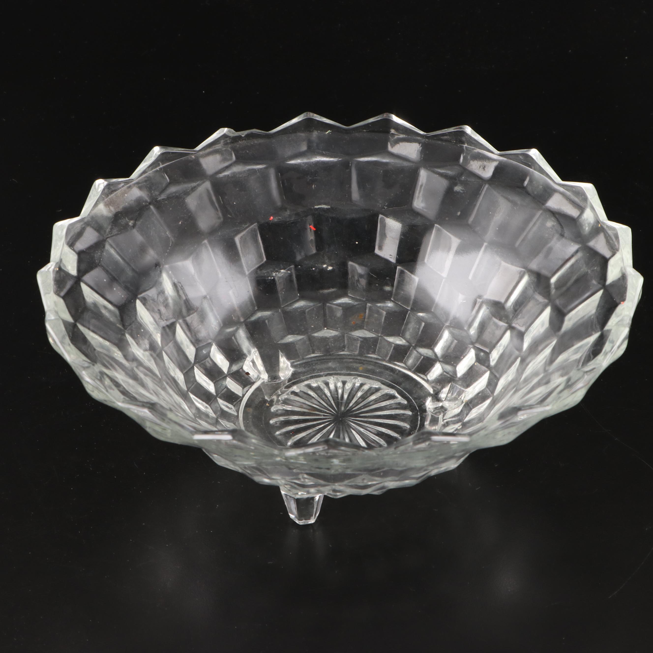 Fostoria Crystal Pitcher and Bowl with Other Crystal and Glass Tableware