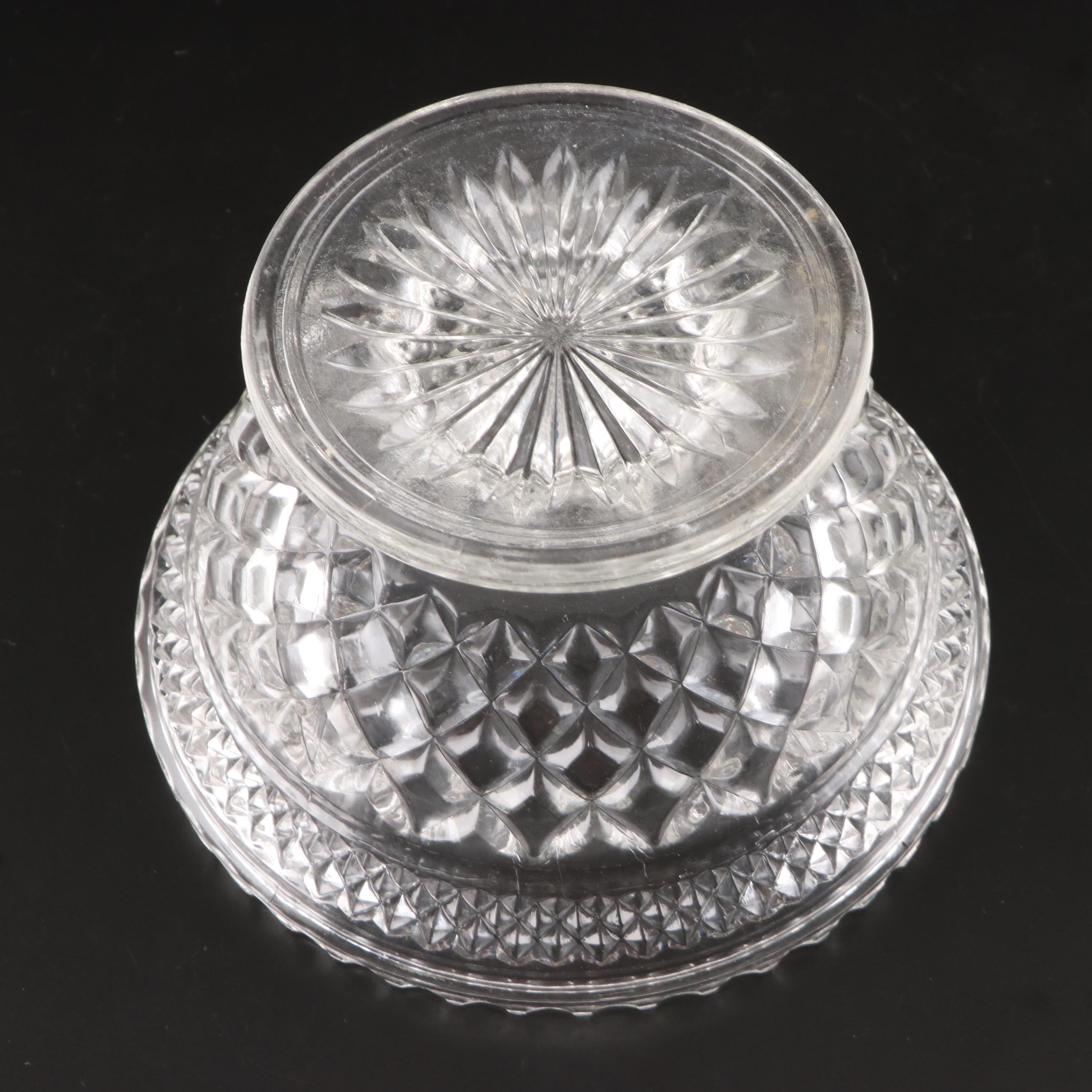 Fostoria Crystal Pitcher and Bowl with Other Crystal and Glass Tableware