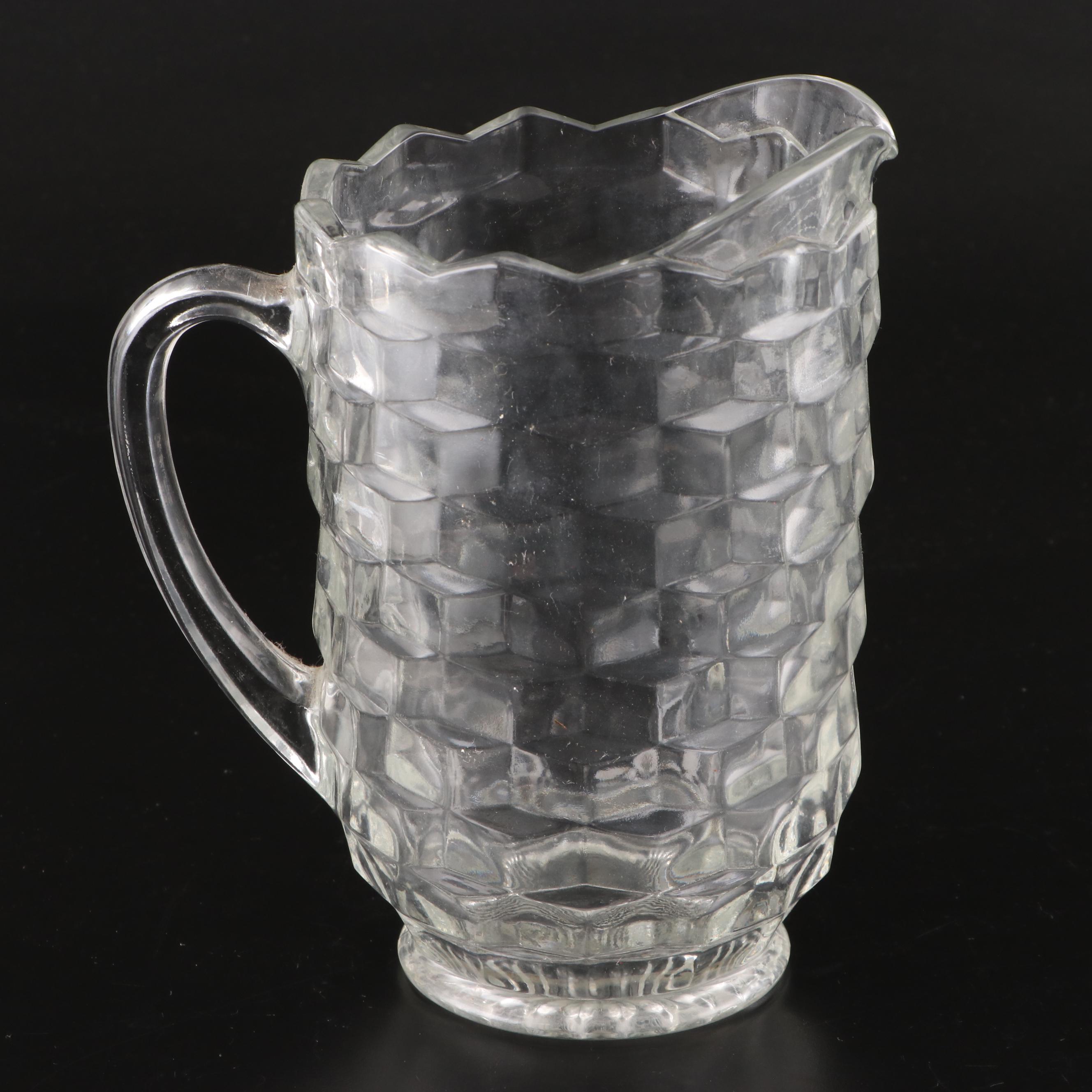 Fostoria Crystal Pitcher and Bowl with Other Crystal and Glass Tableware