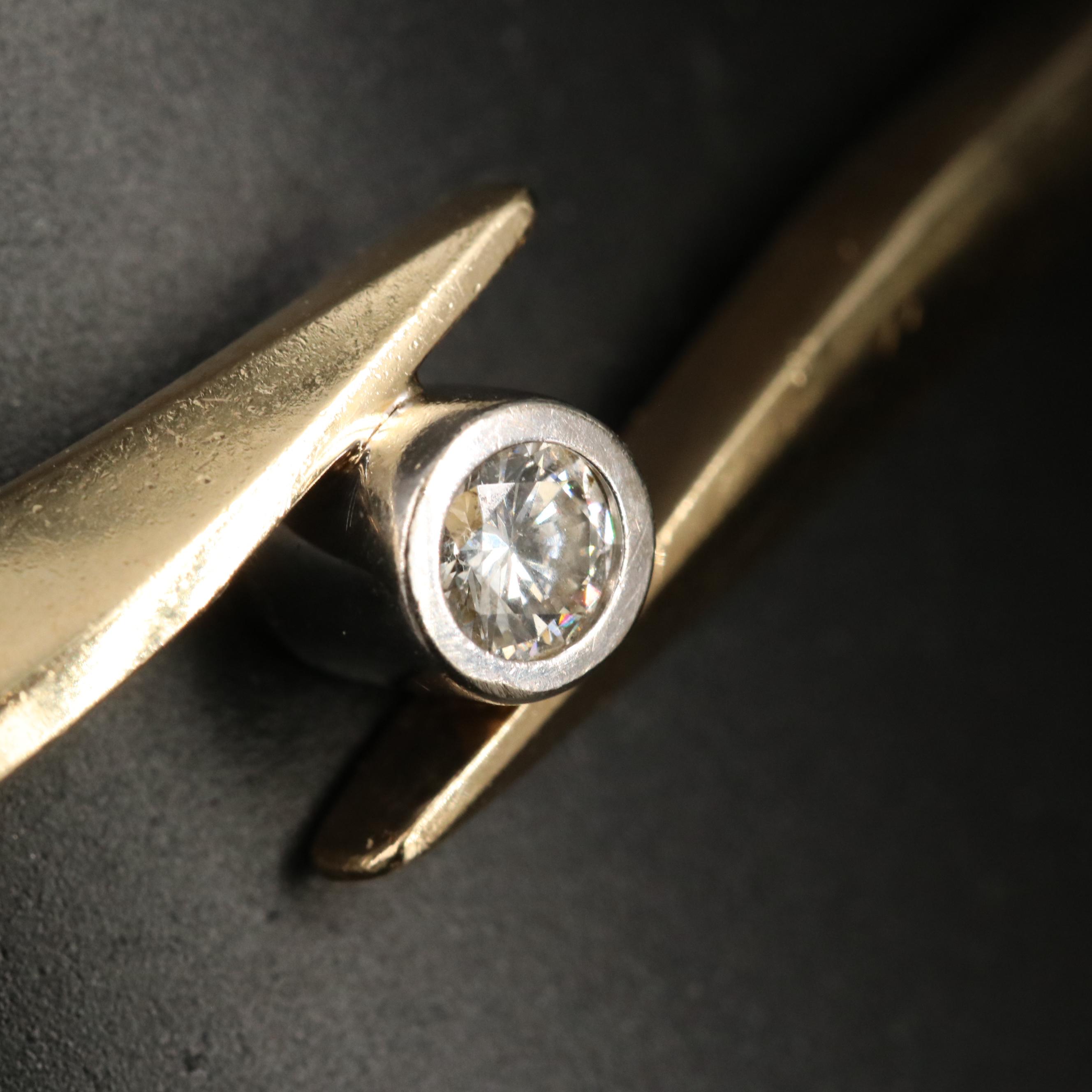 14K 0.22 CT Diamond Bypass Hinged Bangle