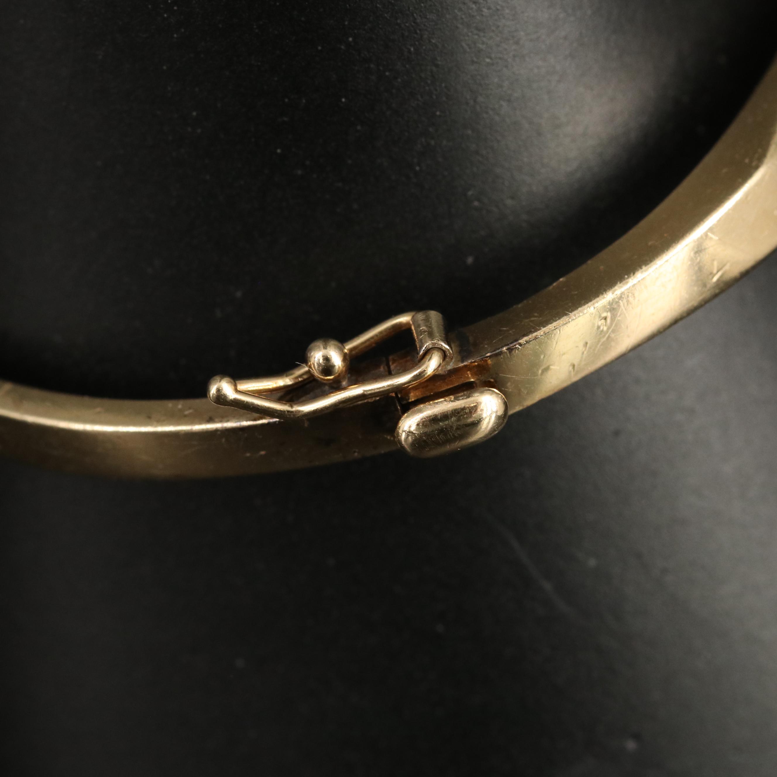 14K 0.22 CT Diamond Bypass Hinged Bangle