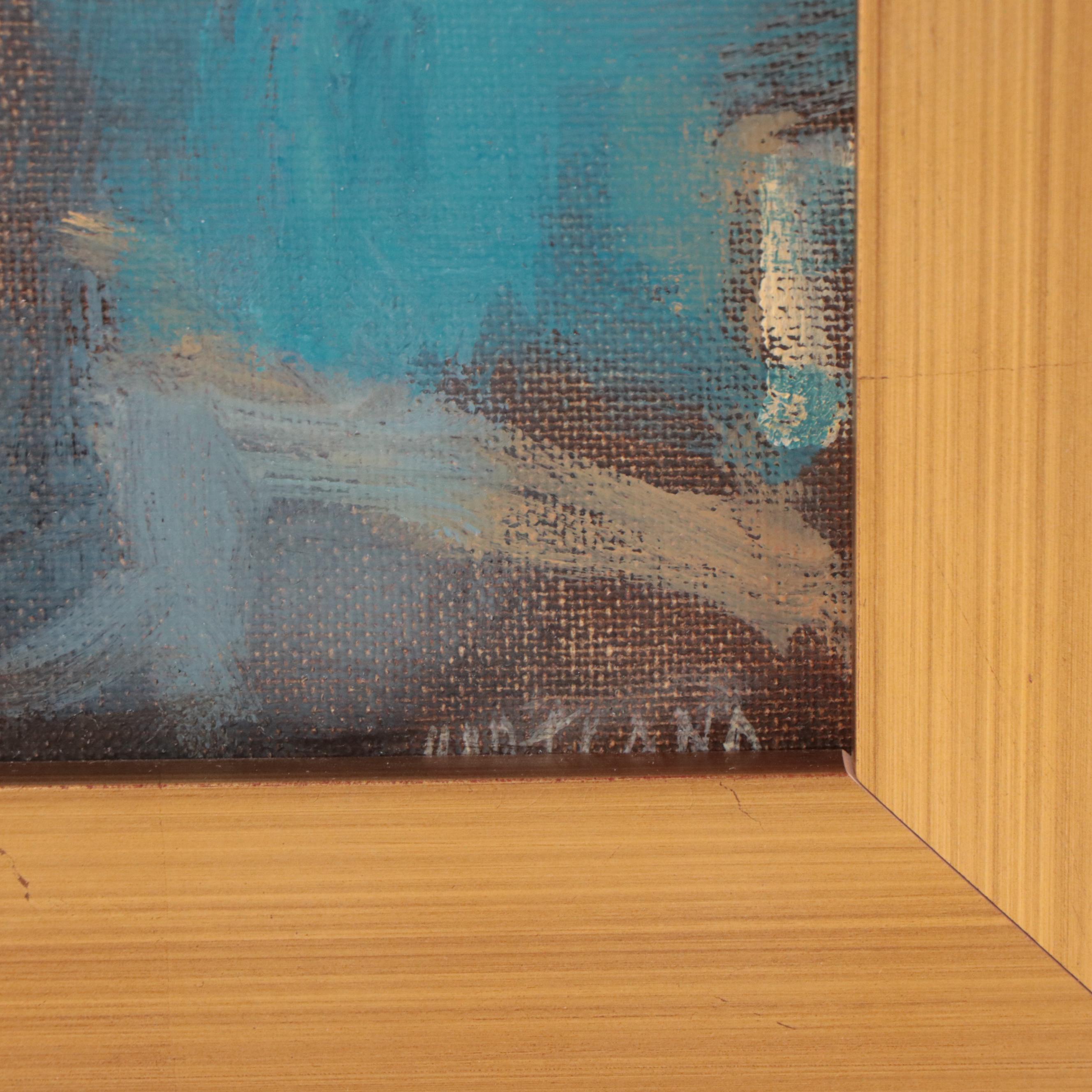 Oil Painting of Coastal Landscape, 21st Century