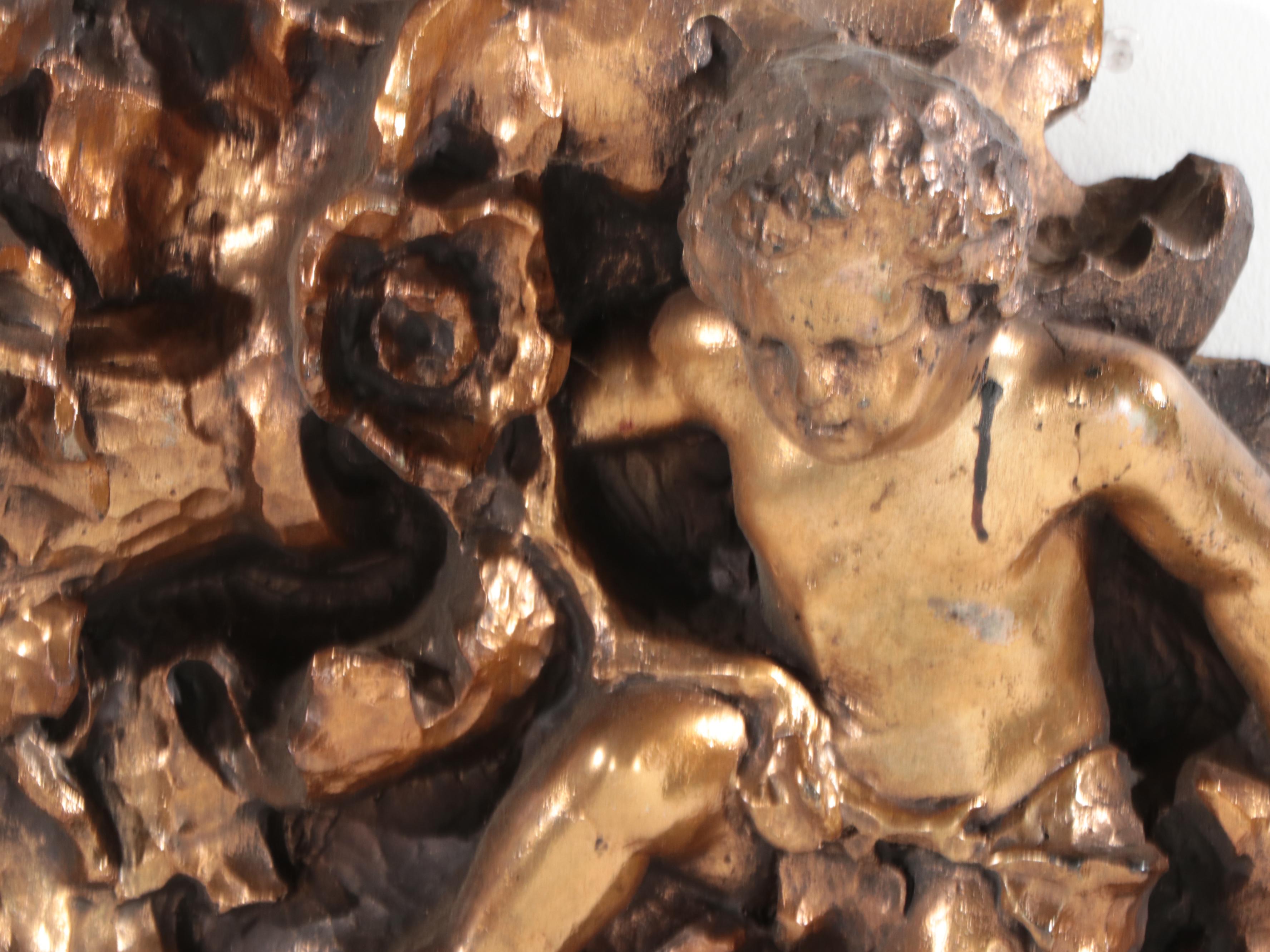 Finesse Originals Gilt Ornate Baroque Cherubic Wall Mirror