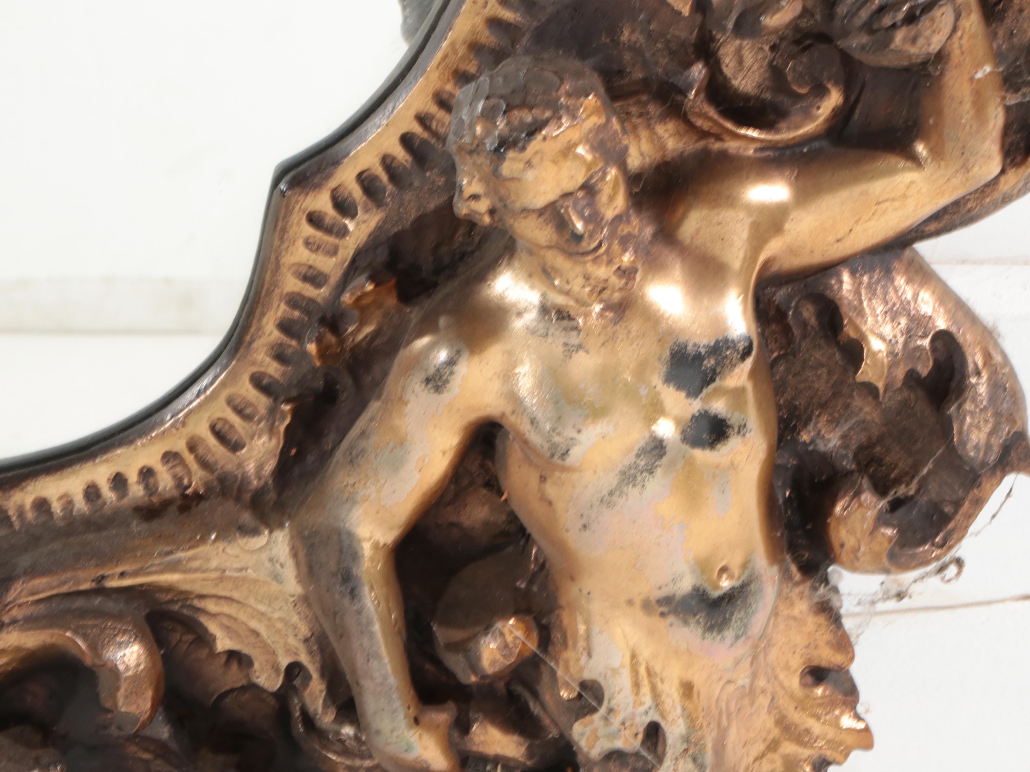 Finesse Originals Gilt Ornate Baroque Cherubic Wall Mirror