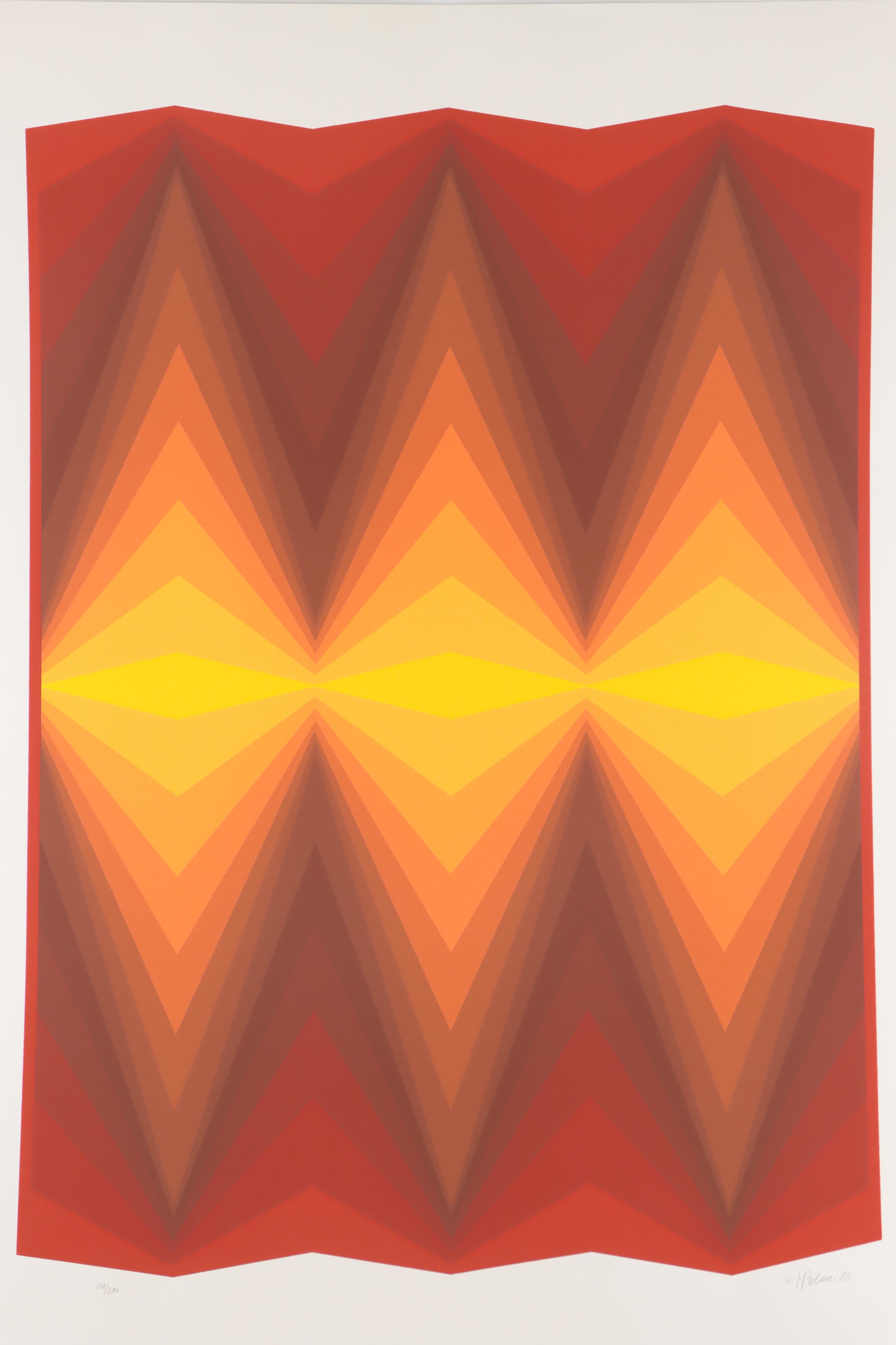 Jurgen Peters Op Art Serigraph, 1980