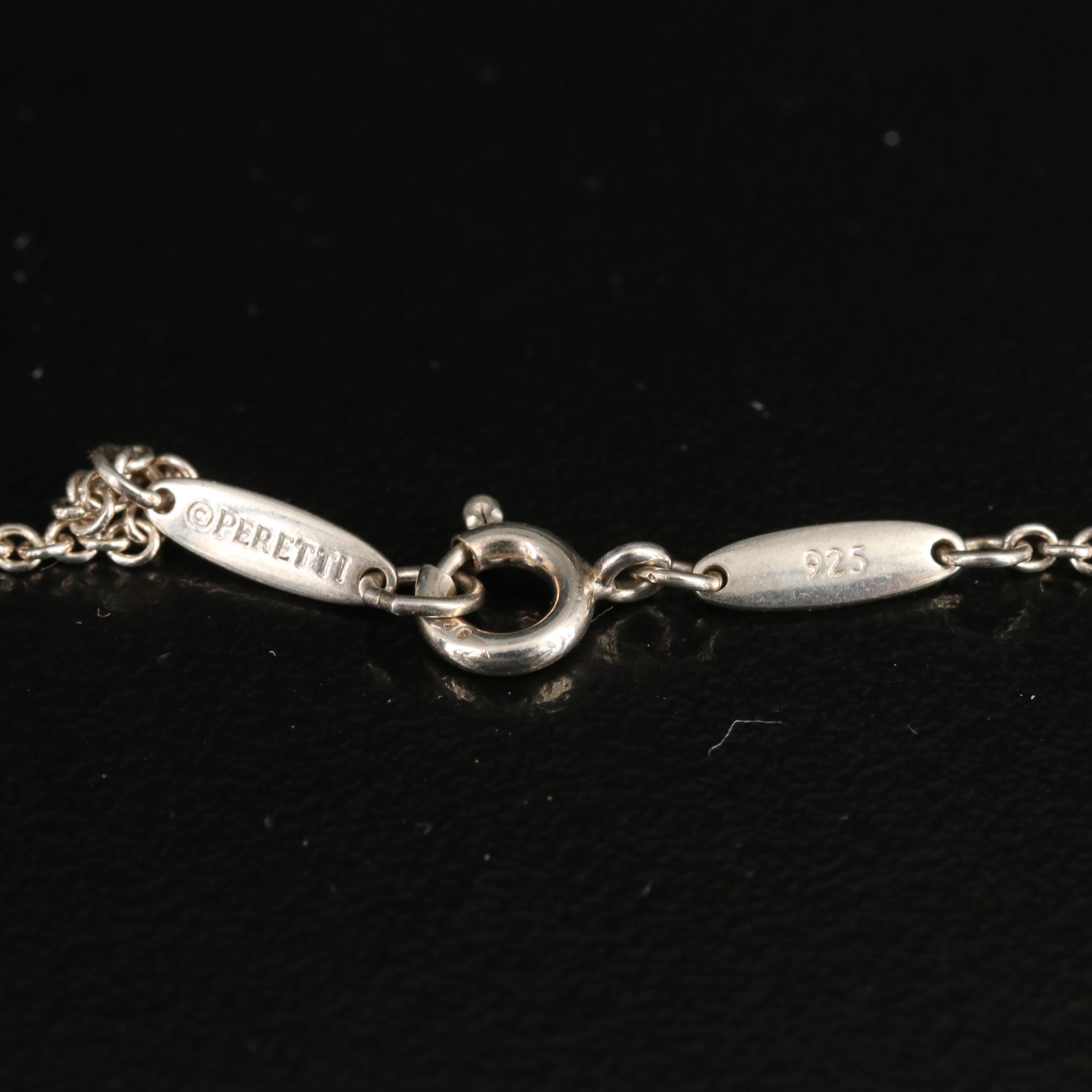 Elsa Peretti for Tiffany & Co. Sterling Lace Agate Disk Pendant Necklace