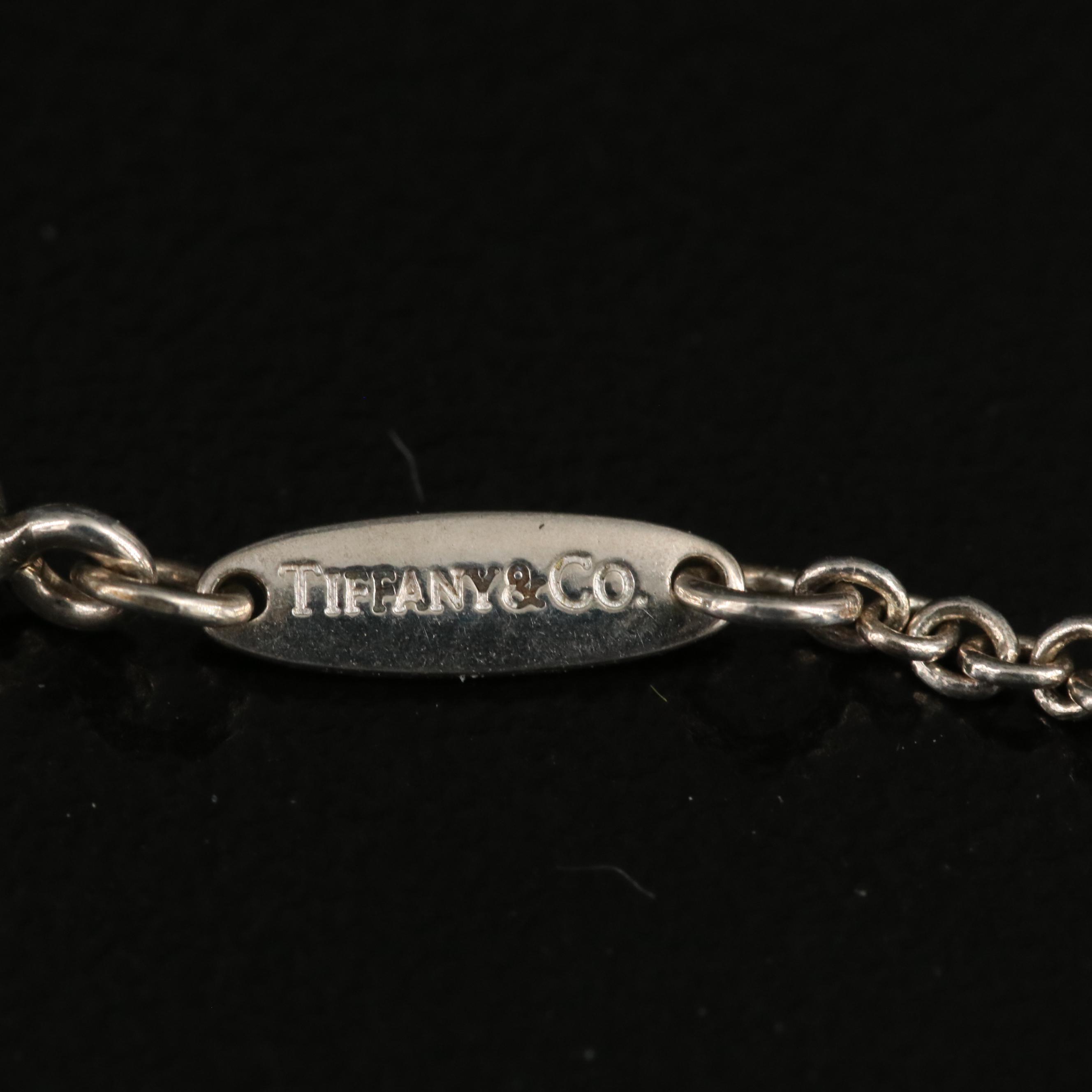 Elsa Peretti for Tiffany & Co. Sterling Lace Agate Disk Pendant Necklace